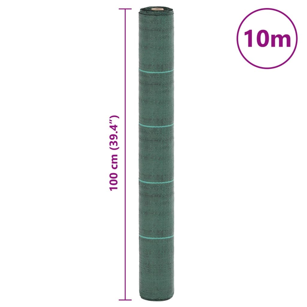 vidaXL Ogräsmatta grön 1x10 m PP