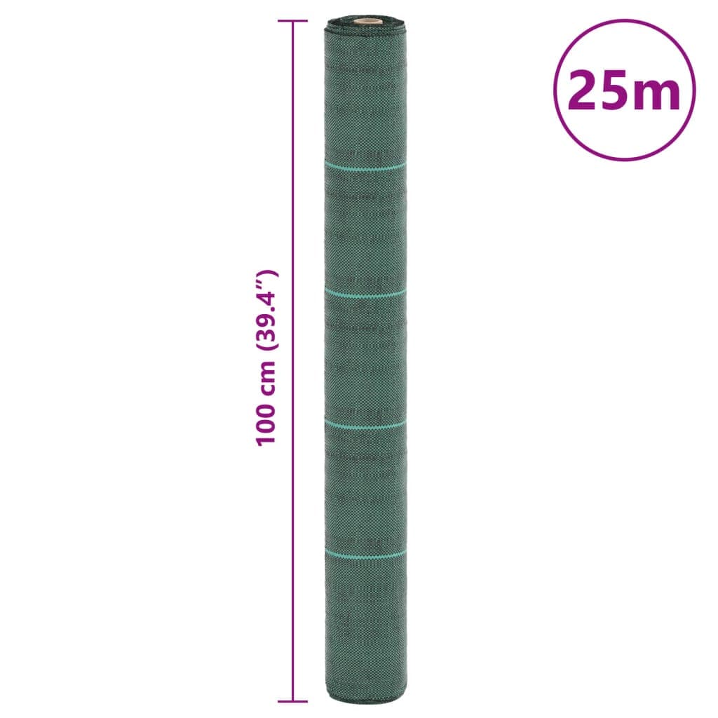 vidaXL Ogräsmatta grön 1x25 m PP