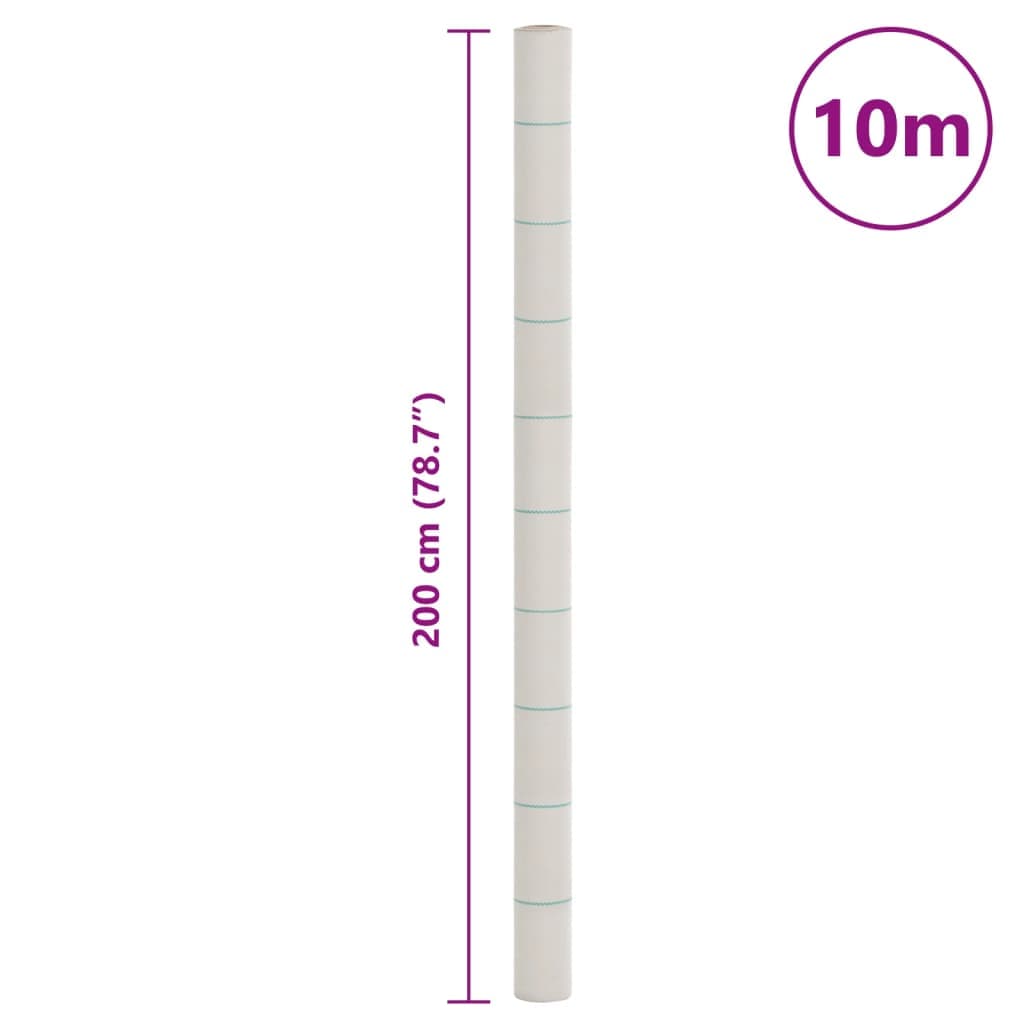 vidaXL Ogräsmatta vit 2x10 m PP