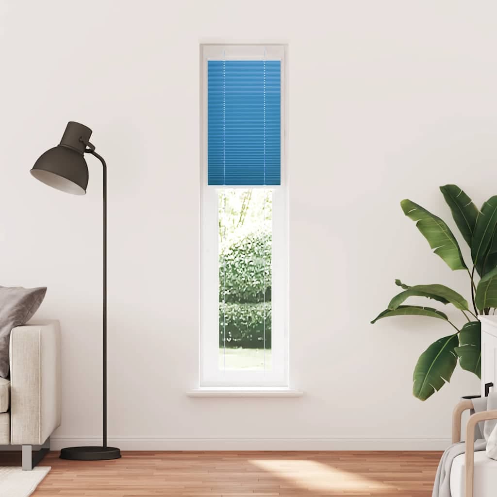 vidaXL Plisserad persienn blå 40x200cm tyg bredd 39,4cm polyester