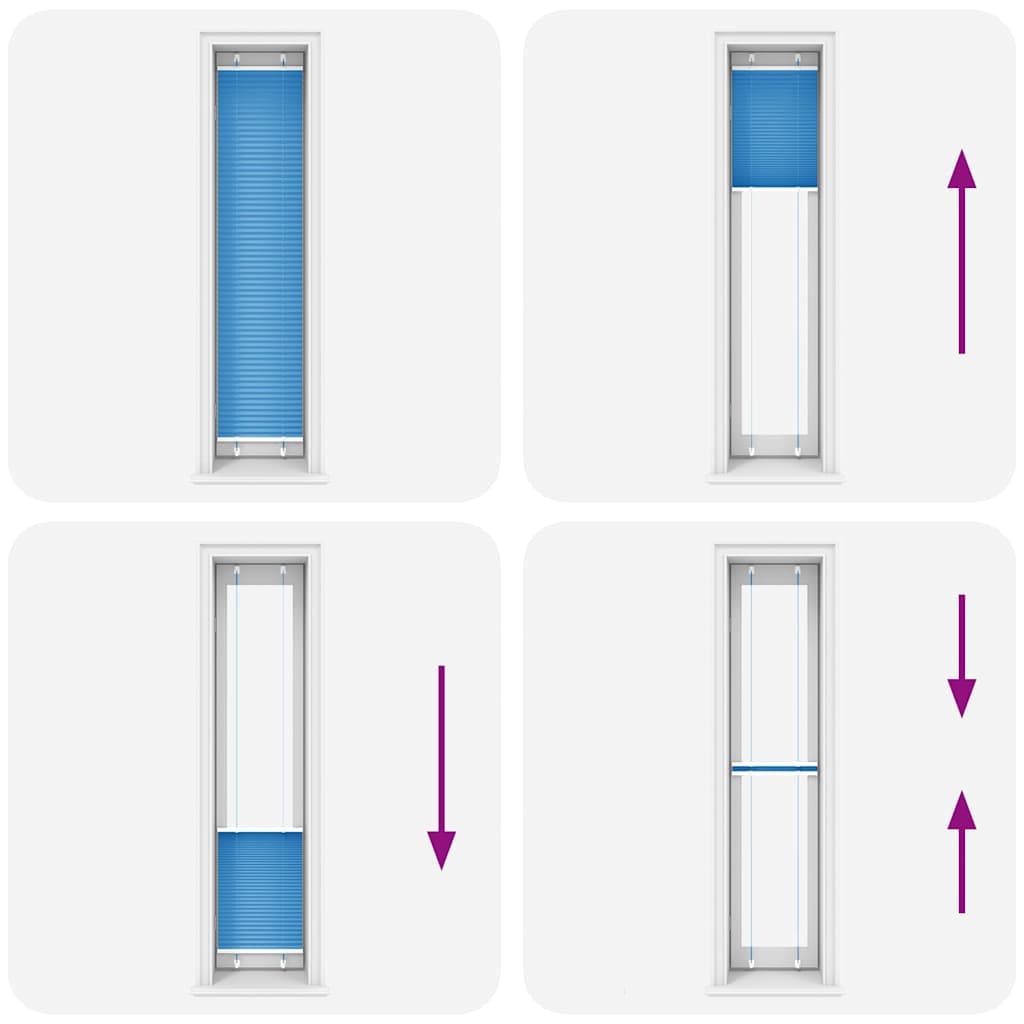 vidaXL Plisserad persienn blå 40x200cm tyg bredd 39,4cm polyester