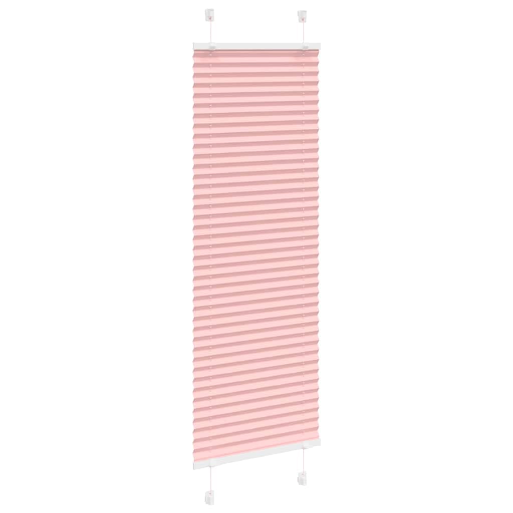 vidaXL Plisserad persienn rosa 40x100cm tyg bredd 39,4cm polyester