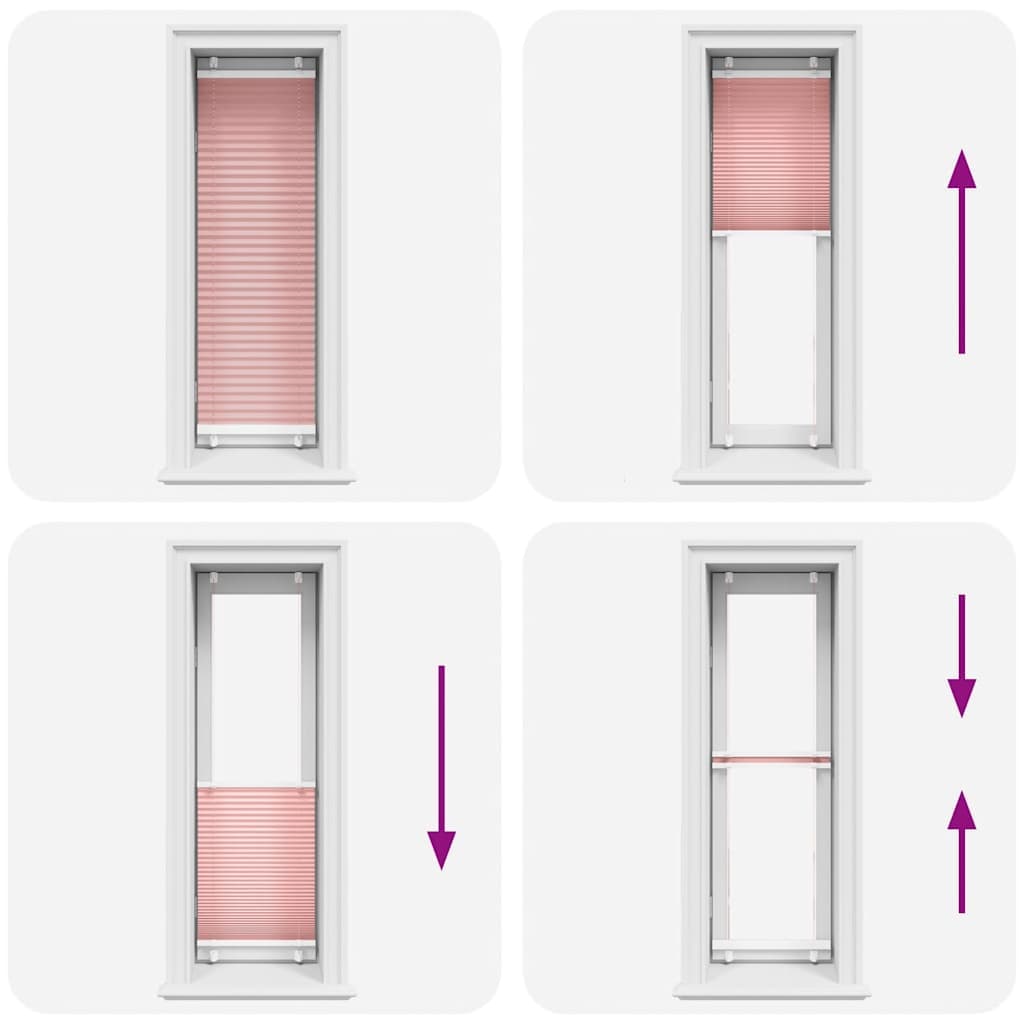 vidaXL Plisserad persienn rosa 40x100cm tyg bredd 39,4cm polyester