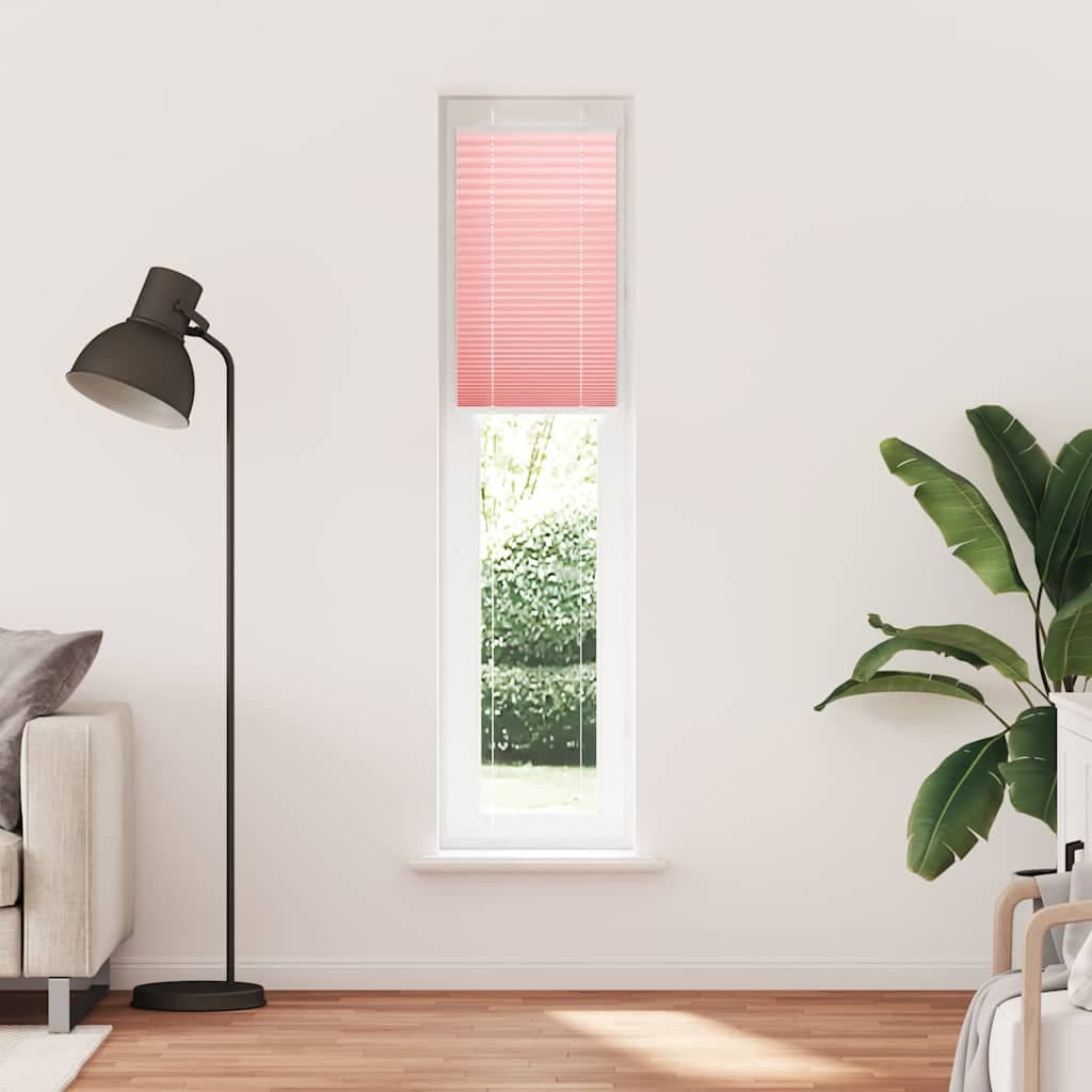 vidaXL Plisserad persienn rosa 45x200cm tyg bredd 44,4cm polyester