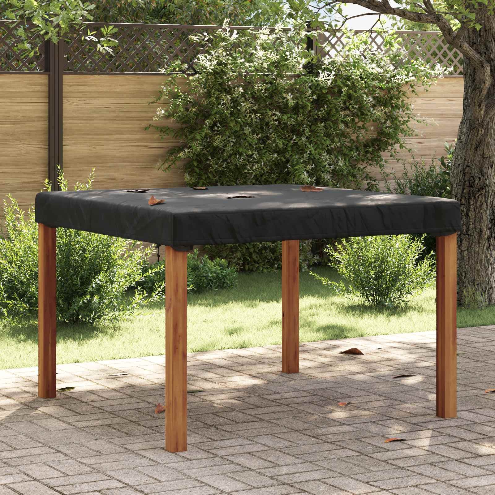 vidaXL Bordskydd 122 x 122 x 15 cm Fyrkantig Vattentålig Svart