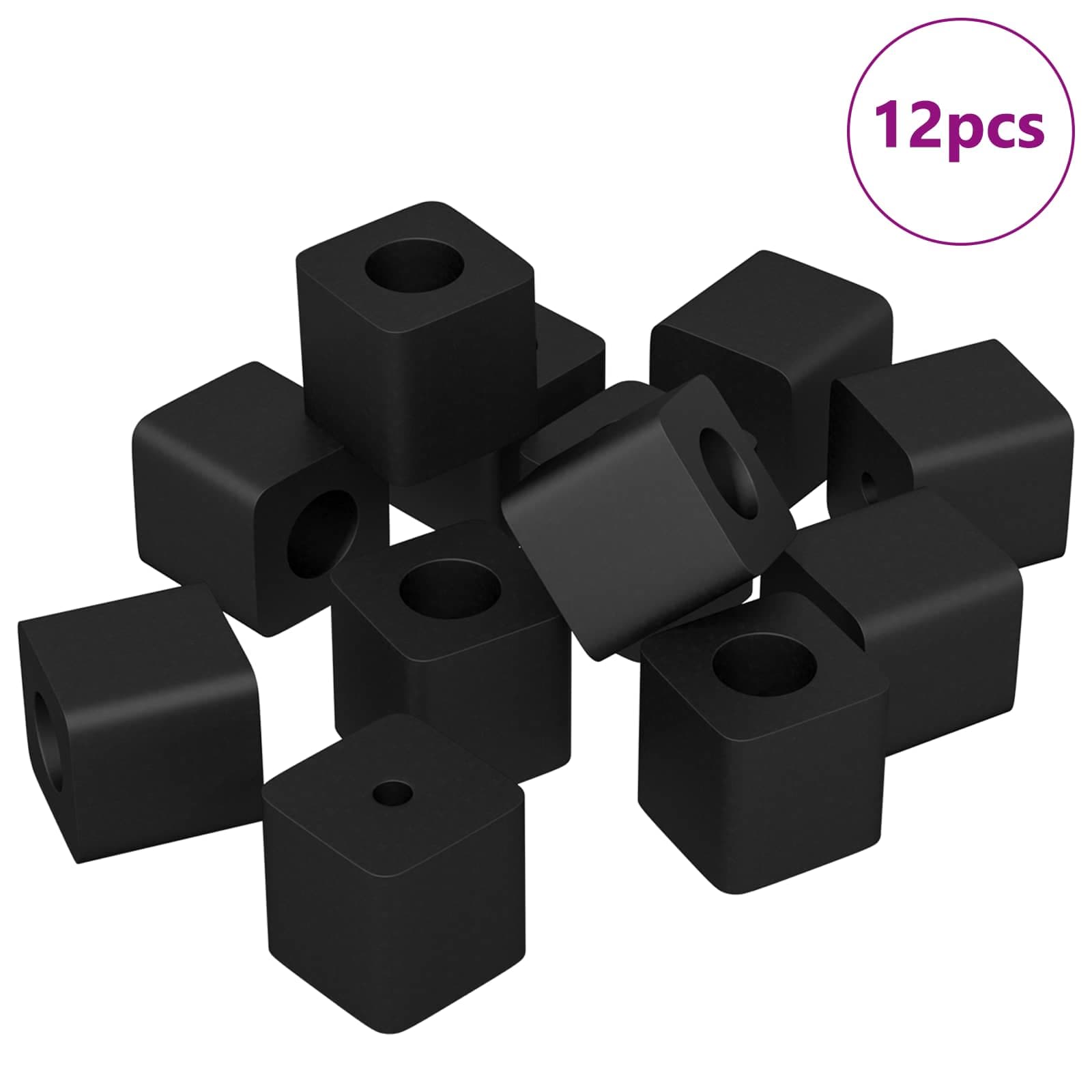 vidaXL Lådhållare 12 st Svart 15 x 15 x 15mm PP Copolymer