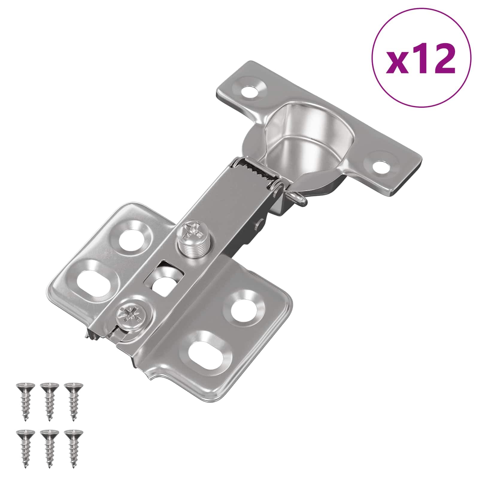 vidaXL Gångjärn 12 st Nickel 85 x 52,5 x 9,5 mm Järn