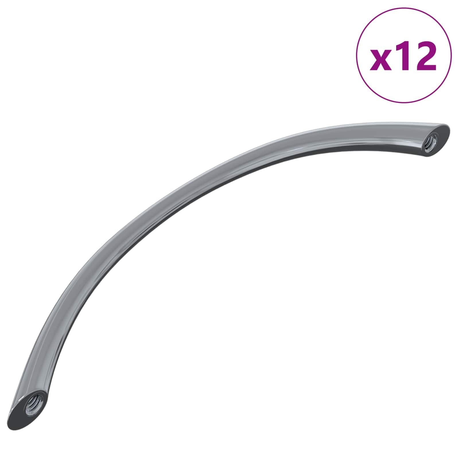 vidaXL Handtag 12 st Silver 107 x 3.6 x 23 mm Rostfritt stål
