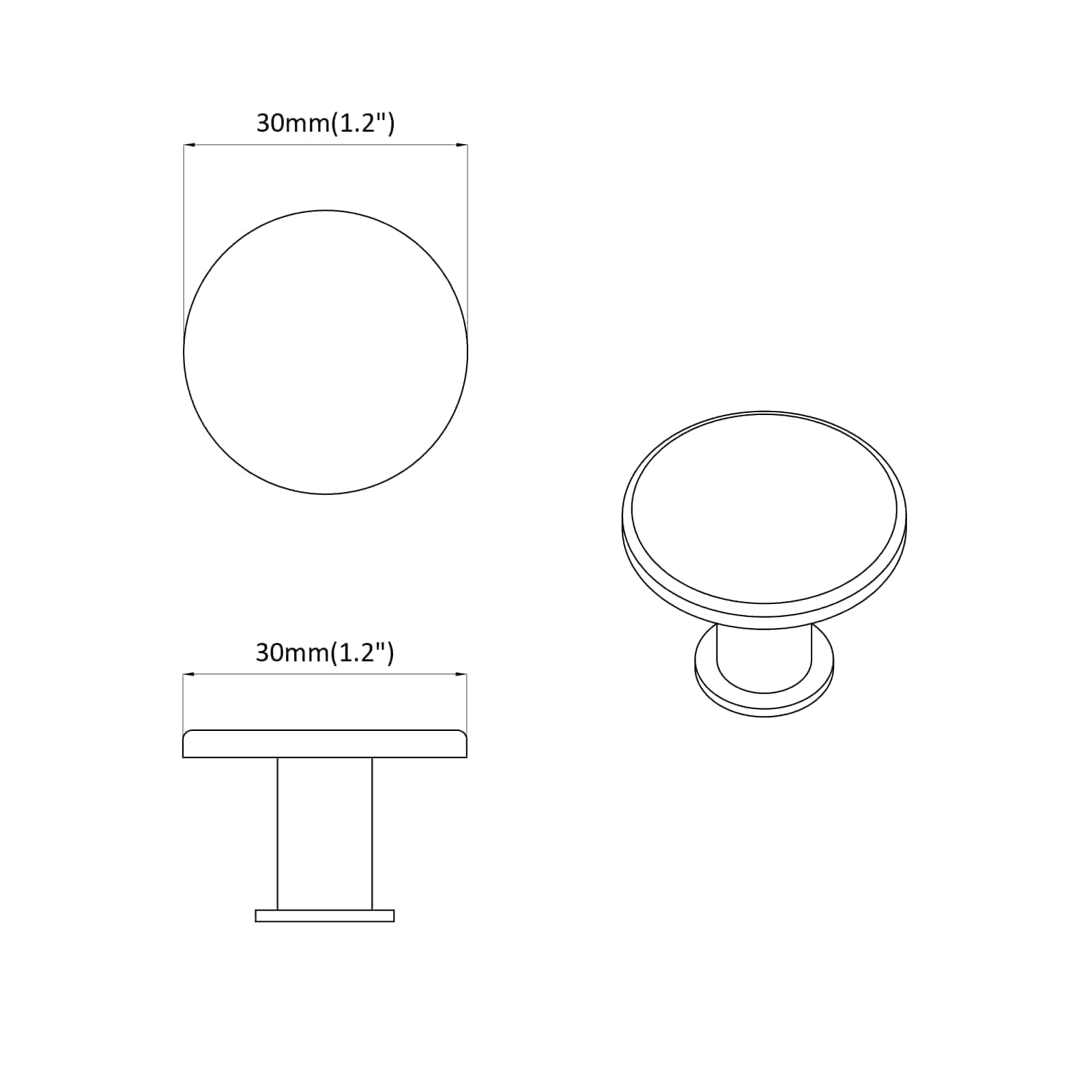 vidaXL Handtag 2 st Svart Ø30 mm Aluminium