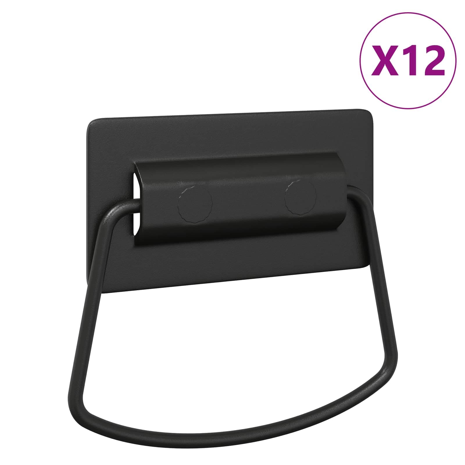 vidaXL Skåpshandtag 12 st Svart 85 x 45 mm Metall