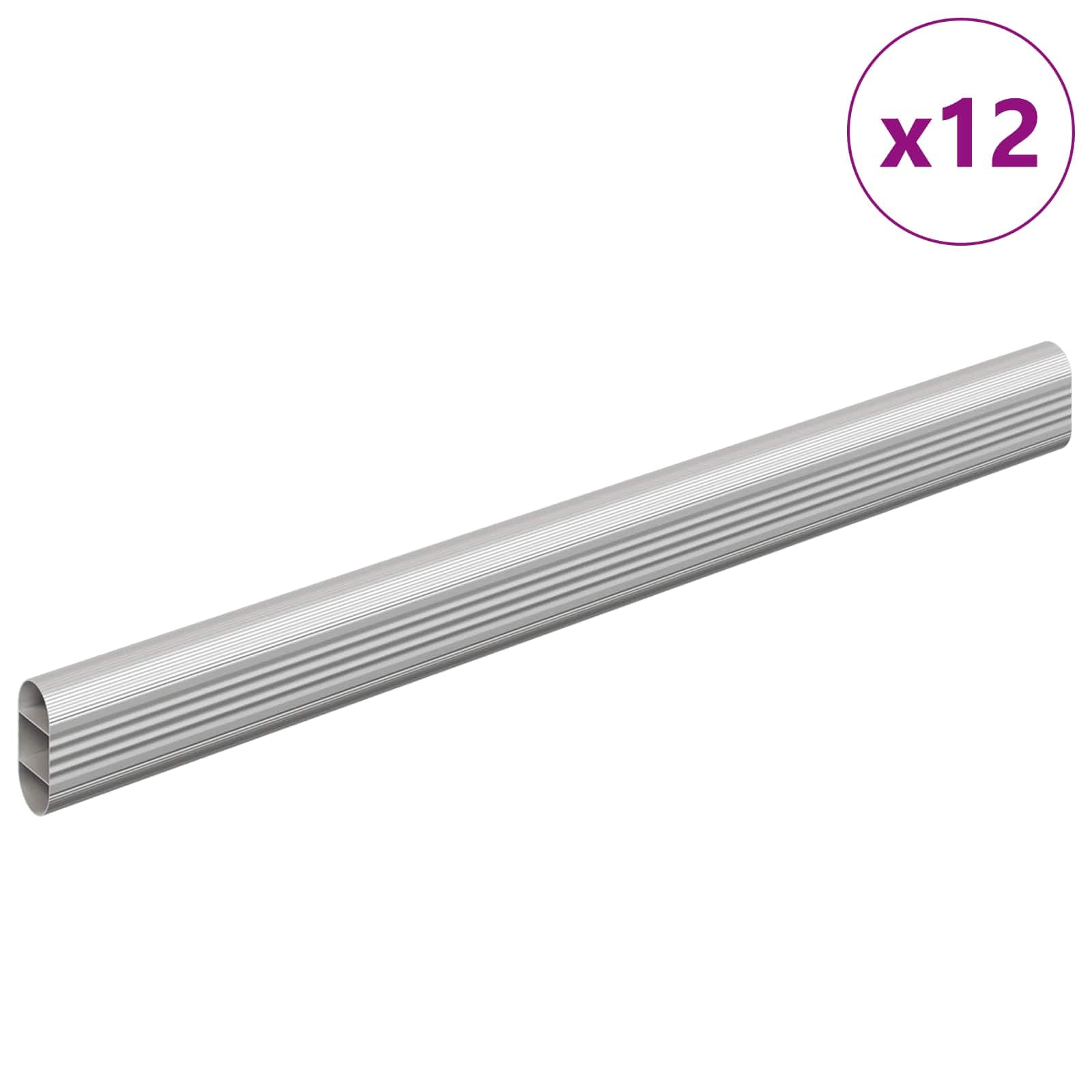 vidaXL Klädstång 12 st Silver 316 x 15 x 29 mm Aluminiumlegering