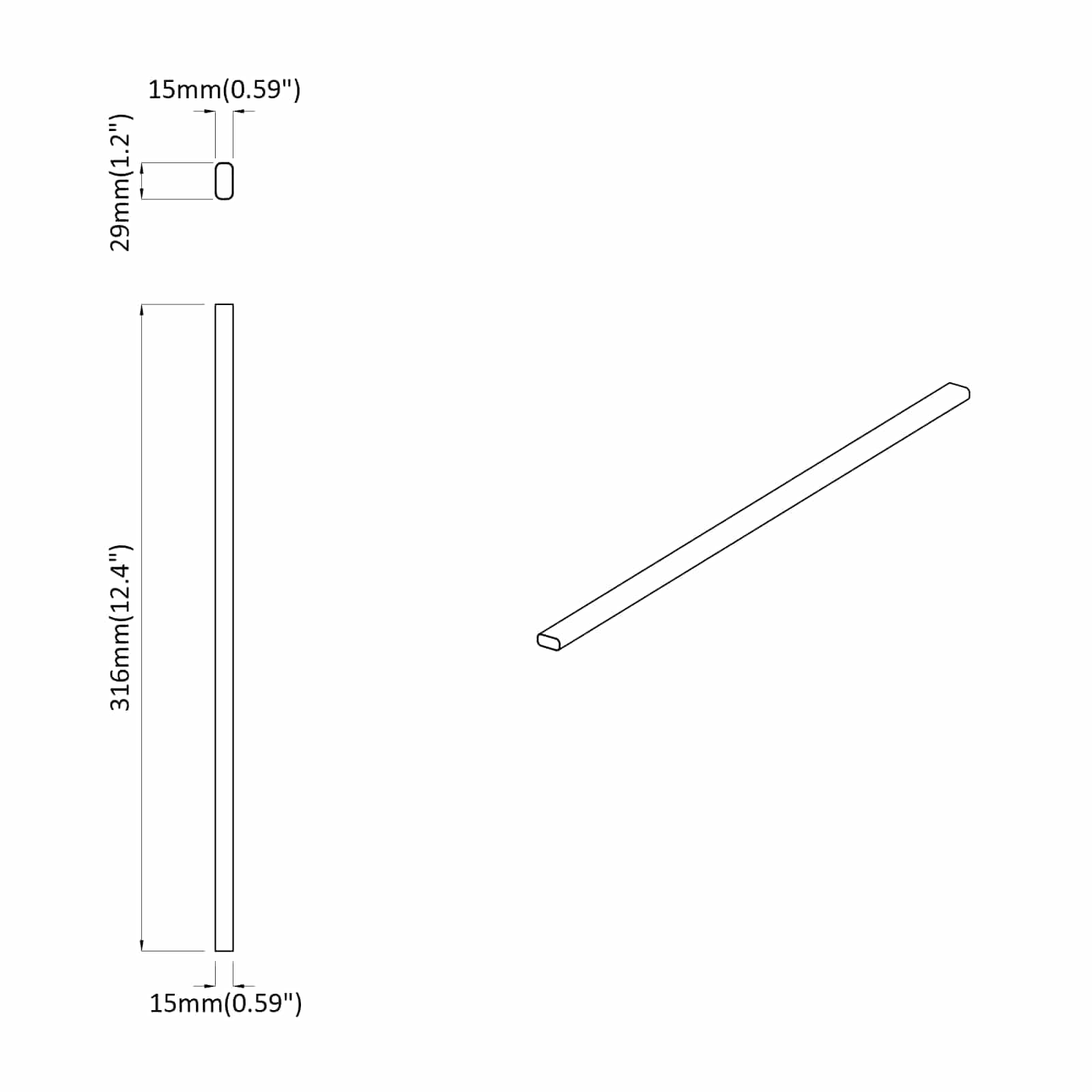 vidaXL Klädstång 12 st Silver 316 x 15 x 29 mm Aluminiumlegering