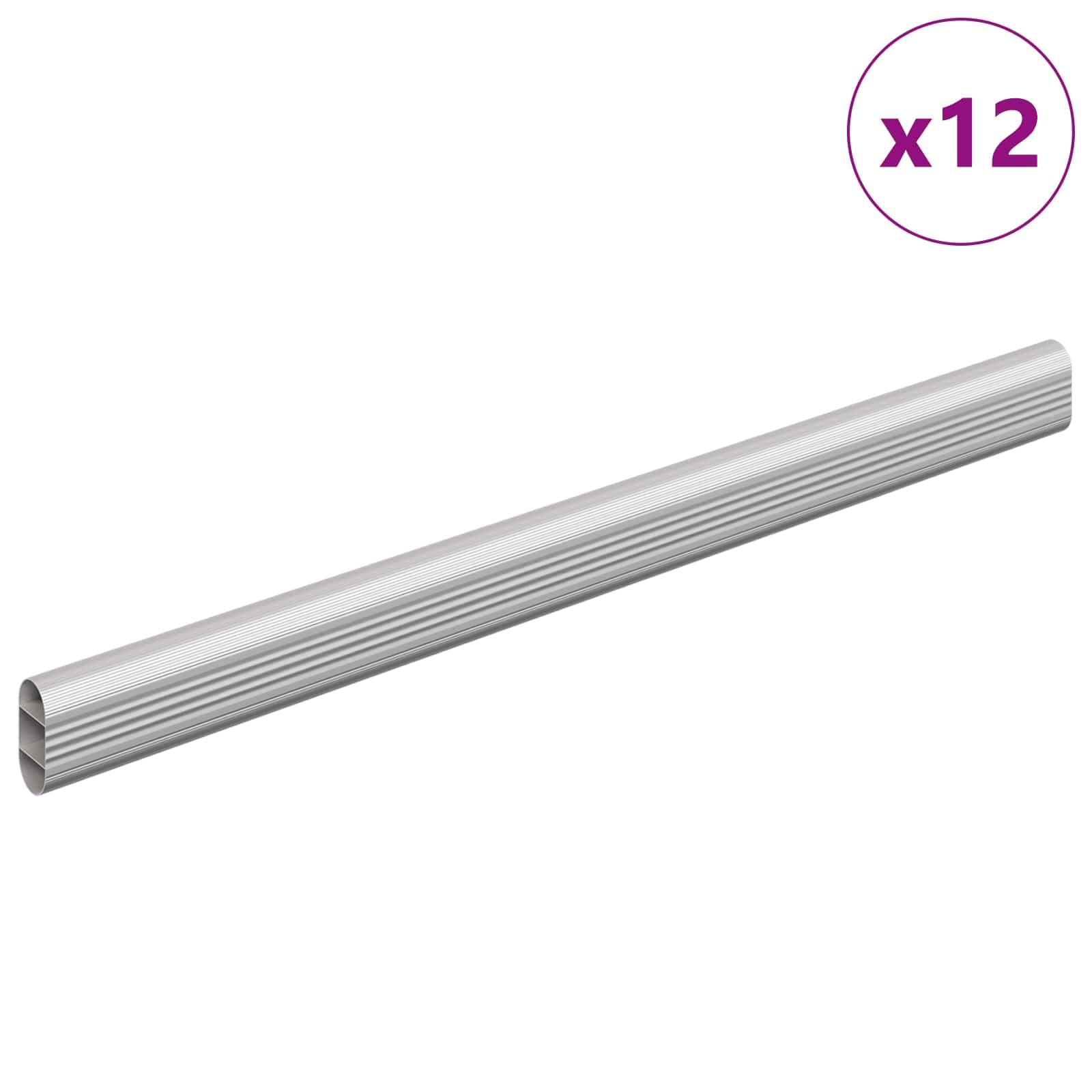 vidaXL Klädstång 12 st Silver 371,5 x 15 x 29 mm Aluminiumlegering