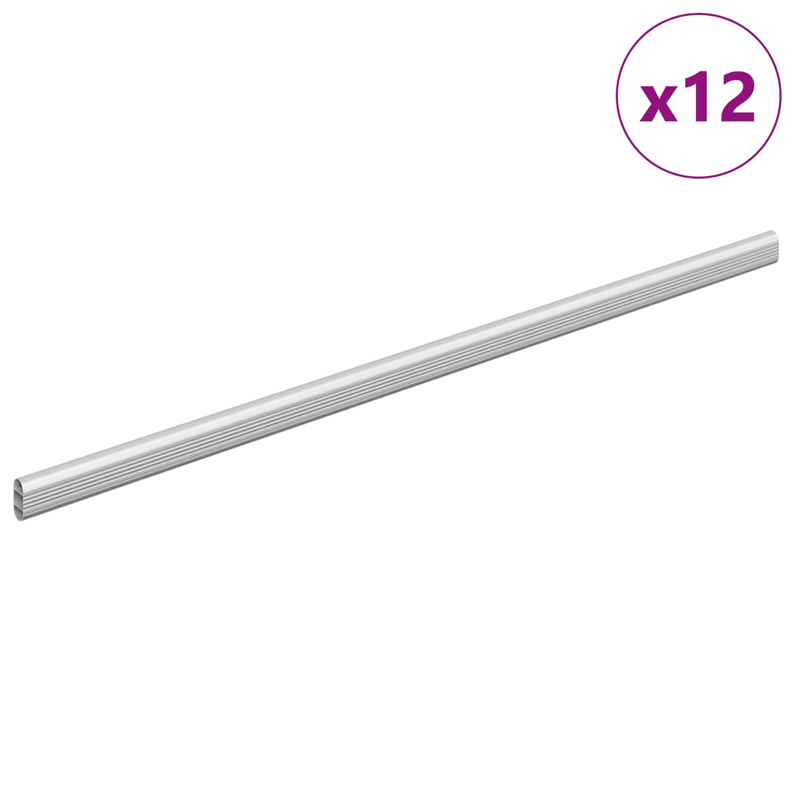 vidaXL Klädstång 12 st Silver 664 x 15 x 29 mm Aluminiumlegering