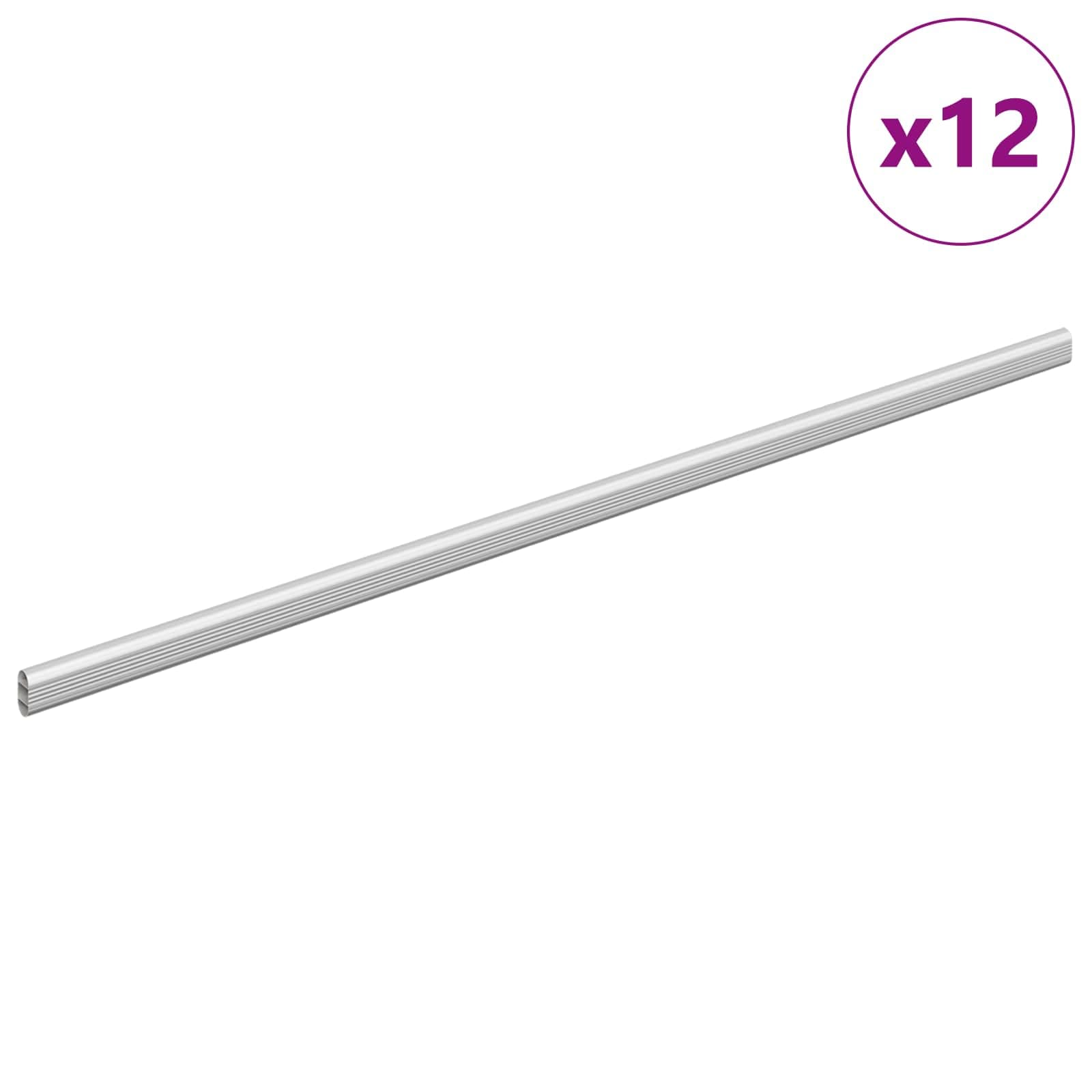 vidaXL Klädstång 12 st Silver 964 x 15 x 29 mm Aluminiumlegering