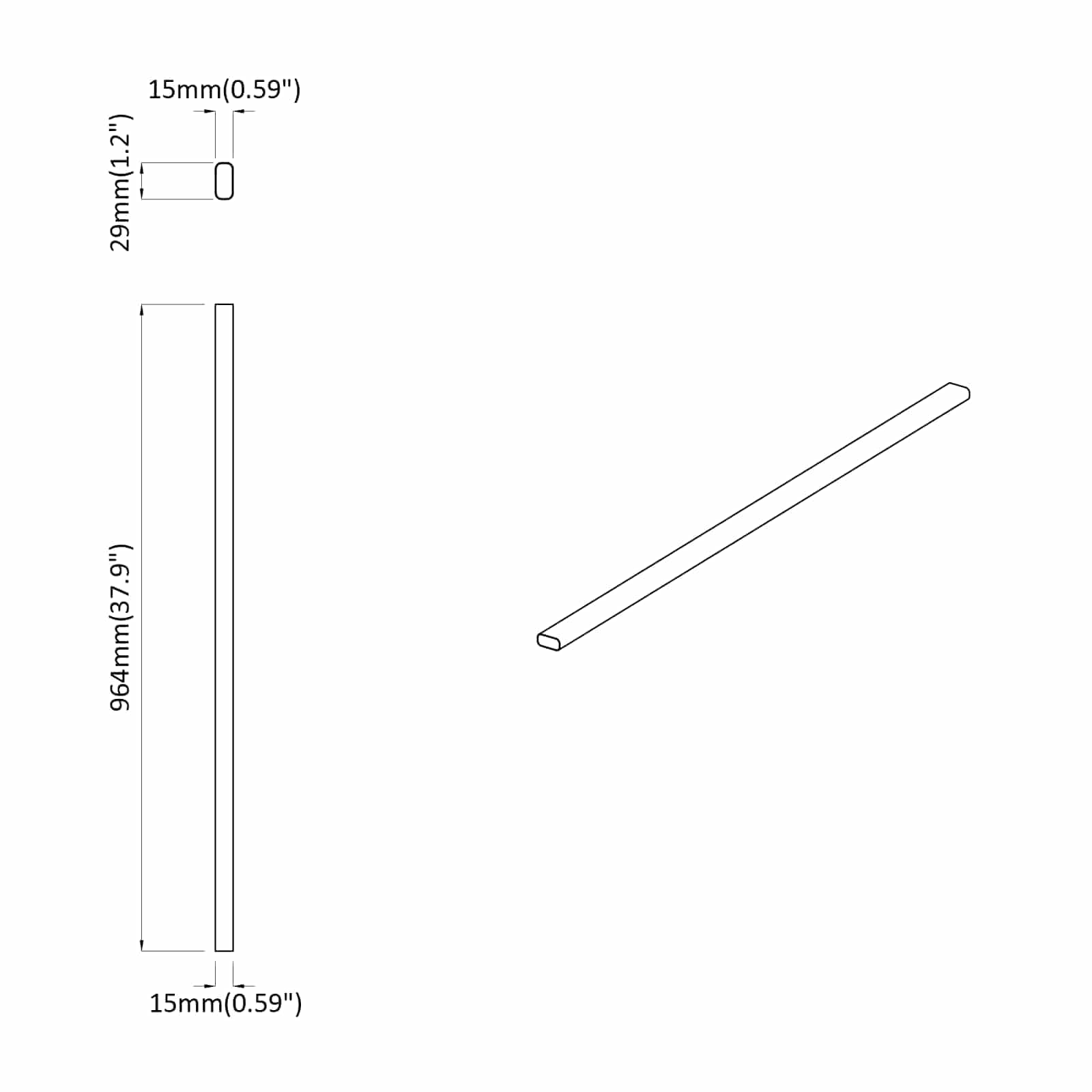 vidaXL Klädstång 12 st Silver 964 x 15 x 29 mm Aluminiumlegering
