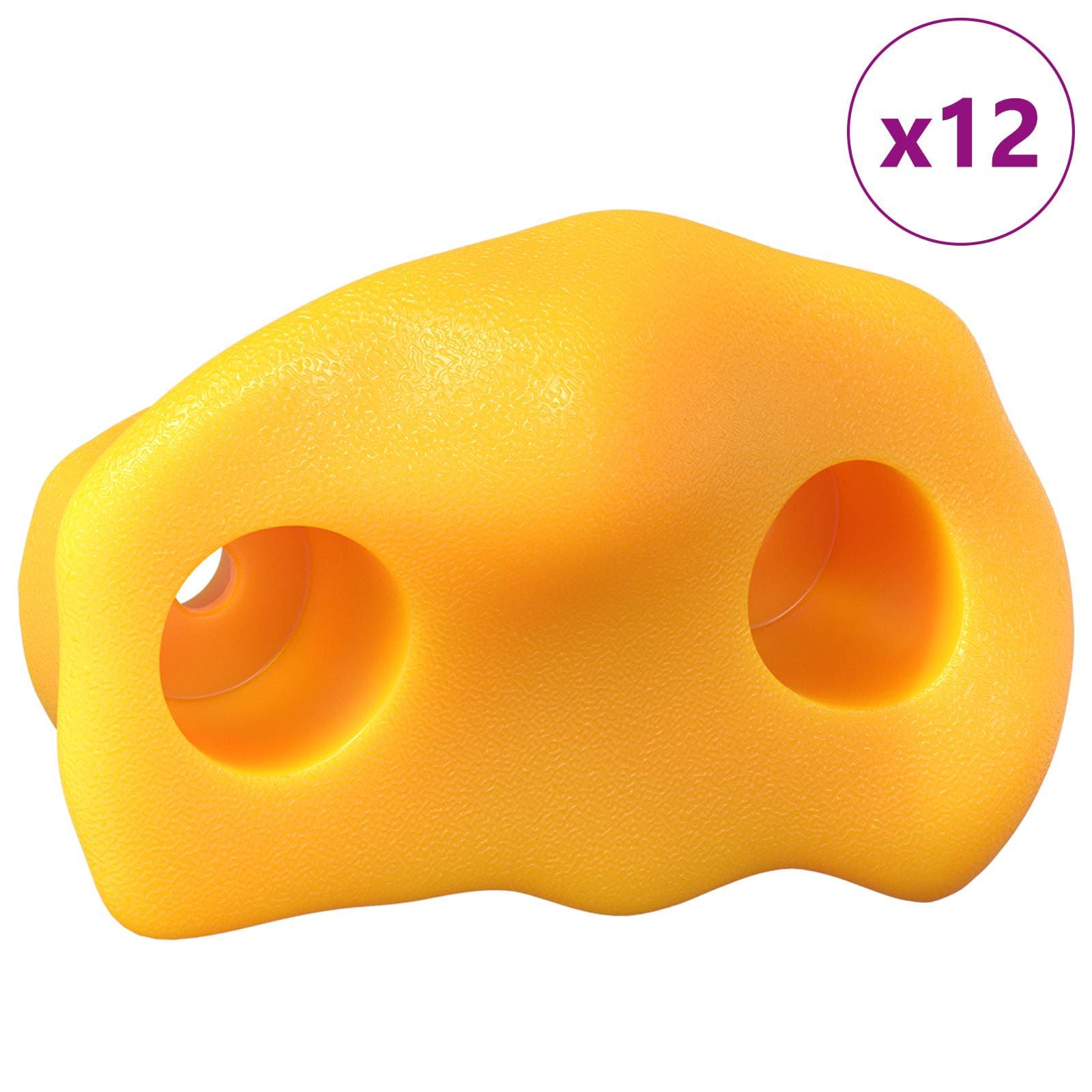 vidaXL Klätterhandtag 12 st Gul 100 x 67 x 43 mm PP