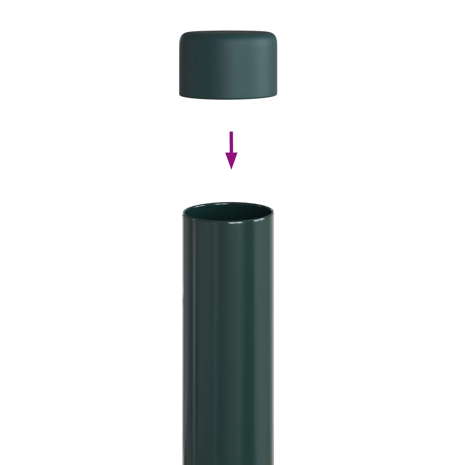 vidaXL Stängselstolpe 2 st Grön 50 cm Pulverlackerad stål