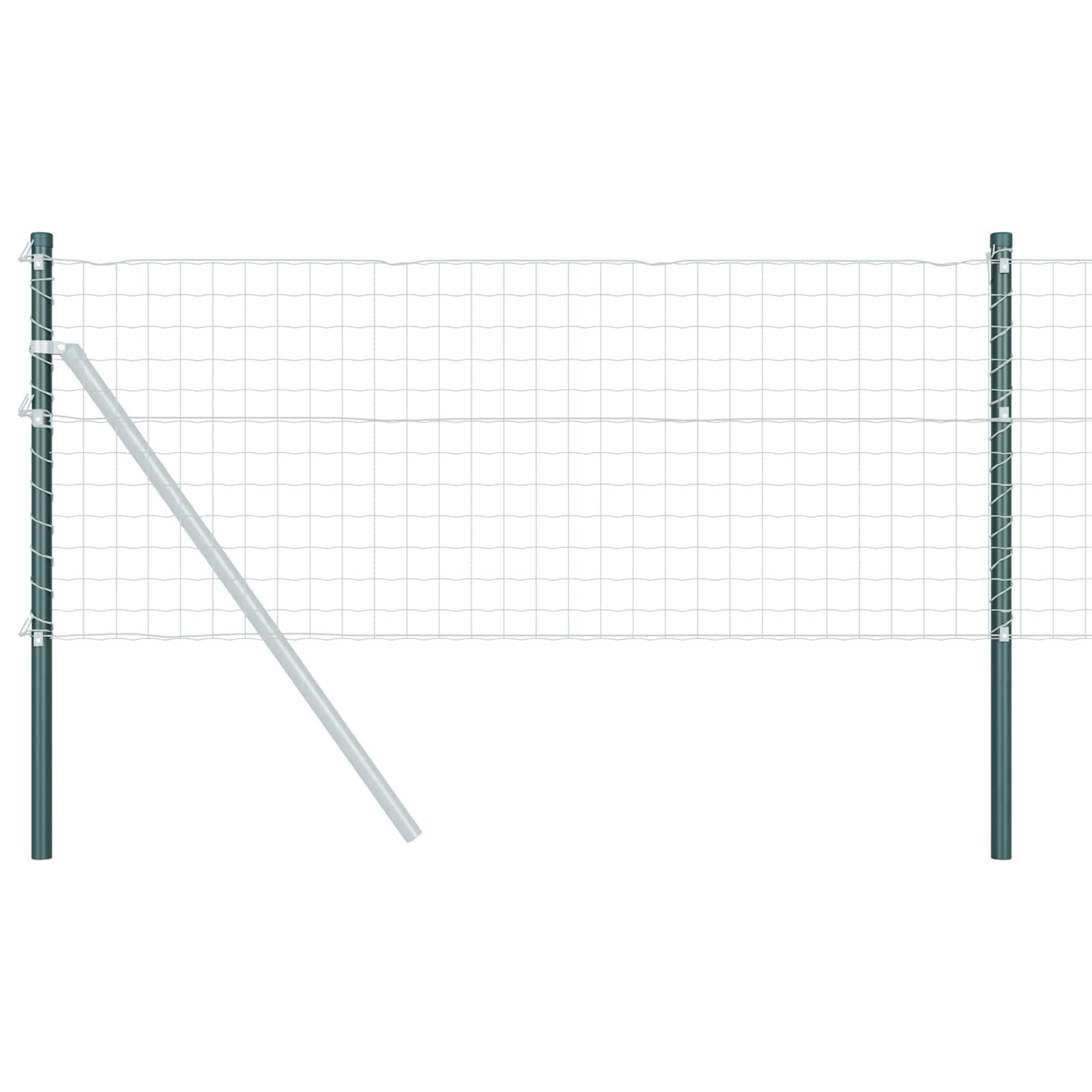 vidaXL Stängselstolpe 2 st Grön 90 cm Pulverlackerad stål
