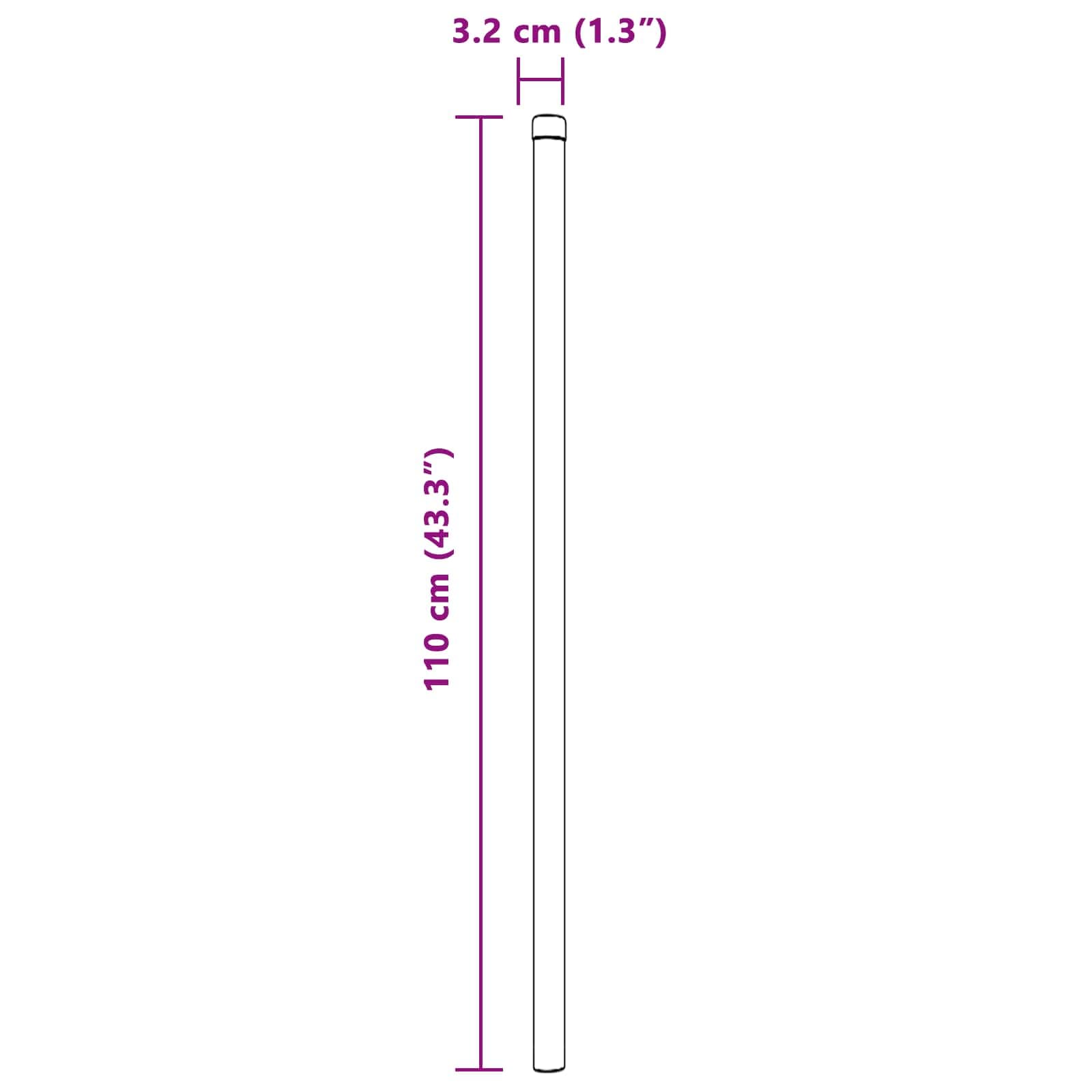 vidaXL Stängselstolpe 2 st Grön 110 cm Pulverlackerad stål