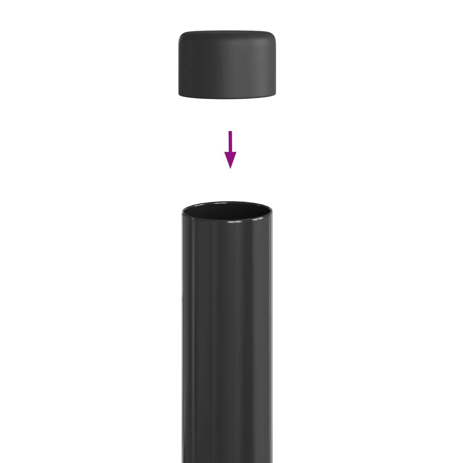 vidaXL Stängselstolpe 2 st Grå 100 cm Pulverlackerad stål