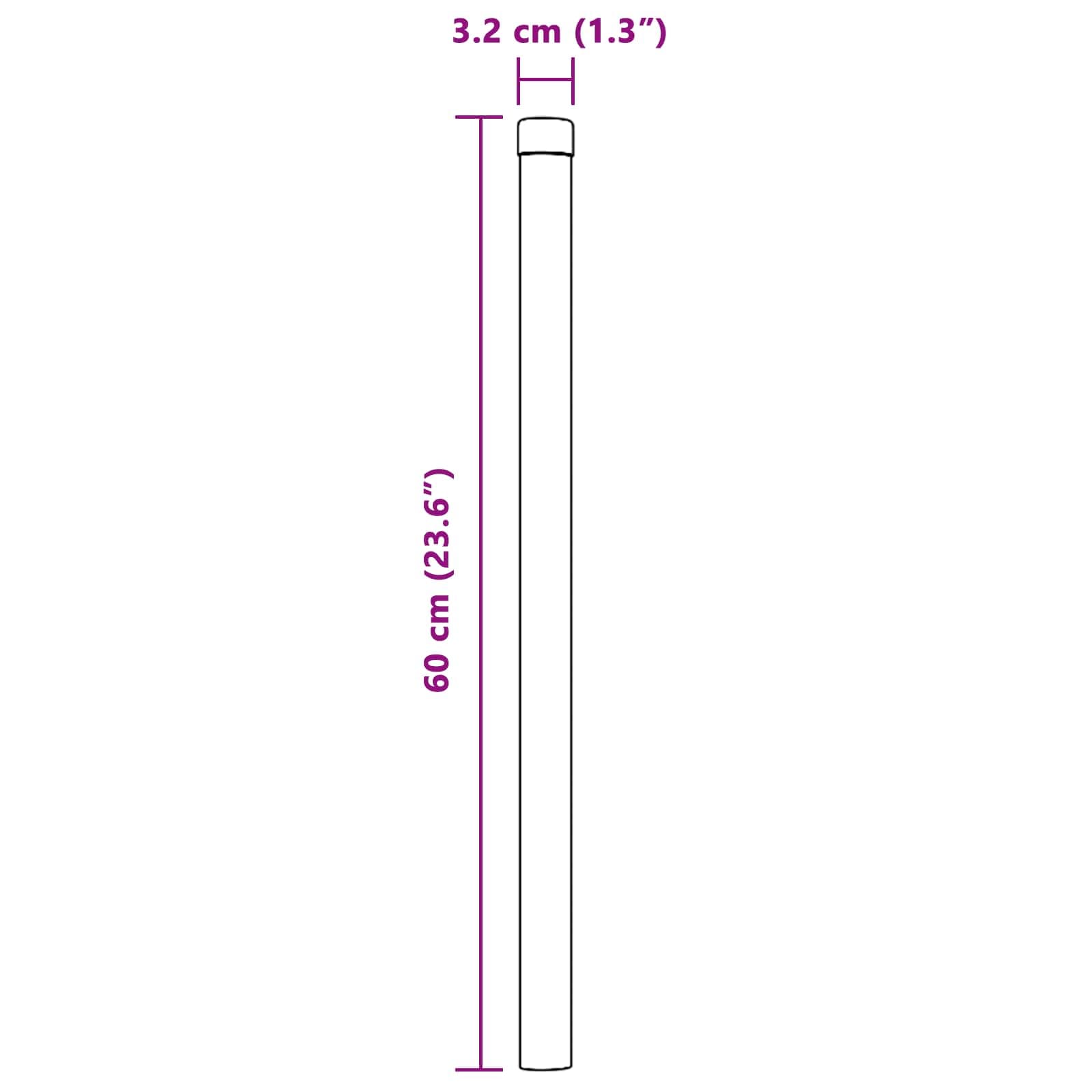 vidaXL Stängselstolpe 2 st Silver 60 cm Pulverlackerad stål