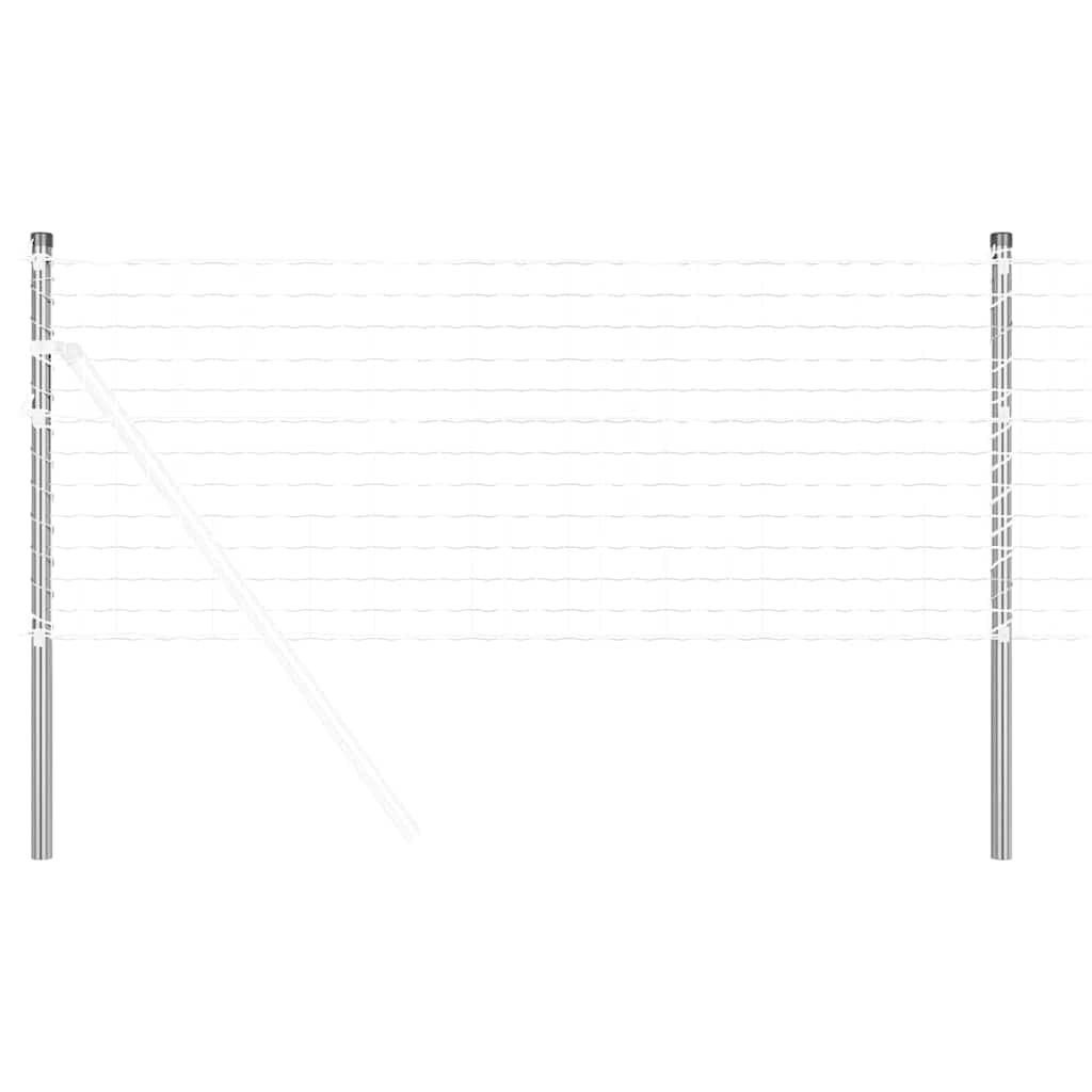 vidaXL Stängselstolpe 2 st Silver 90 cm Pulverlackerad stål