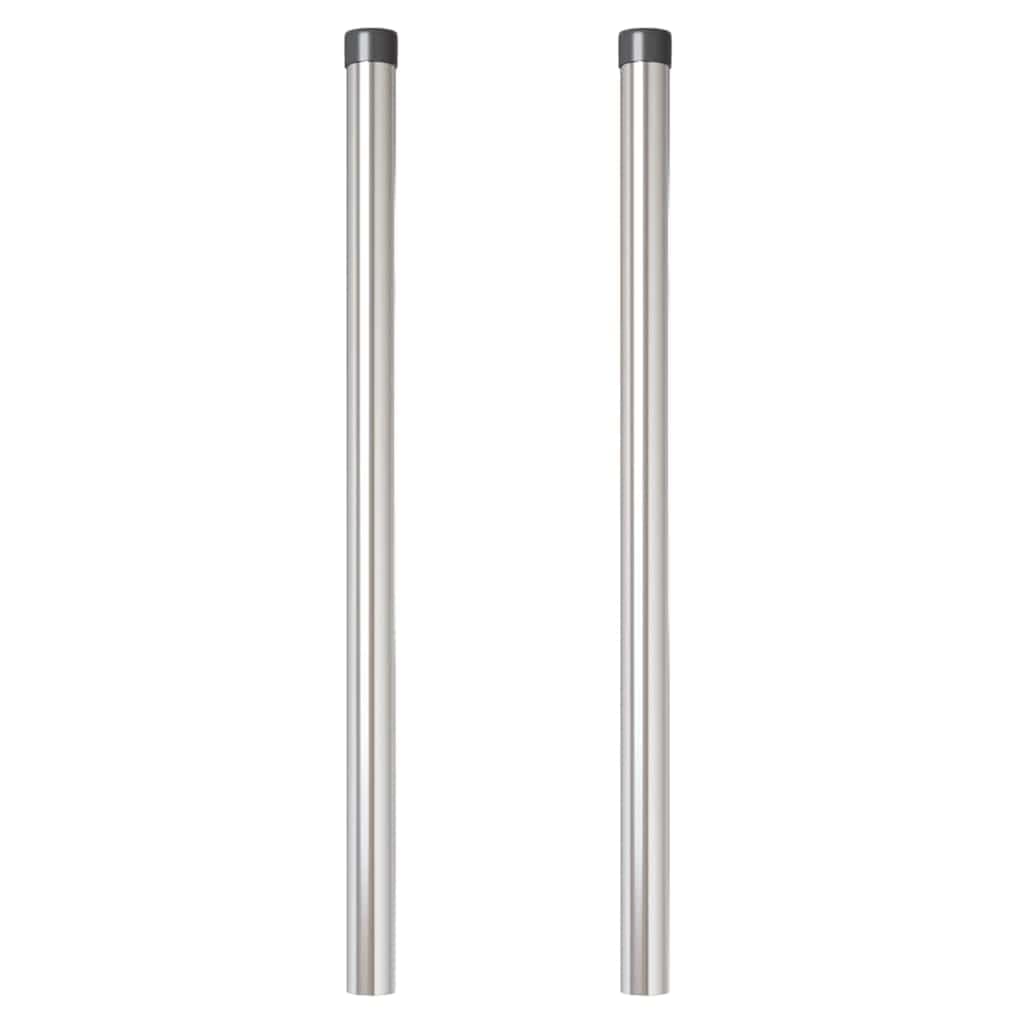 vidaXL Stängselstolpe 2 st Silver 90 cm Pulverlackerad stål