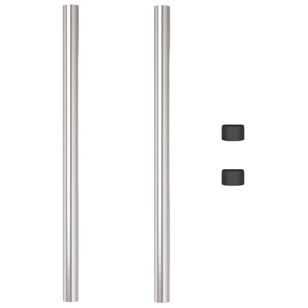 vidaXL Stängselstolpe 2 st Silver 90 cm Pulverlackerad stål