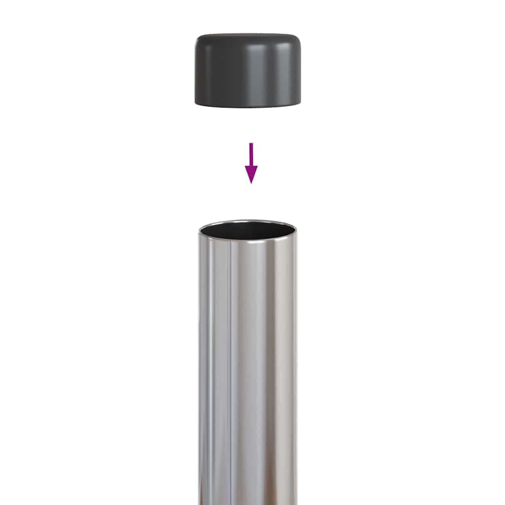 vidaXL Stängselstolpe 2 st Silver 90 cm Pulverlackerad stål