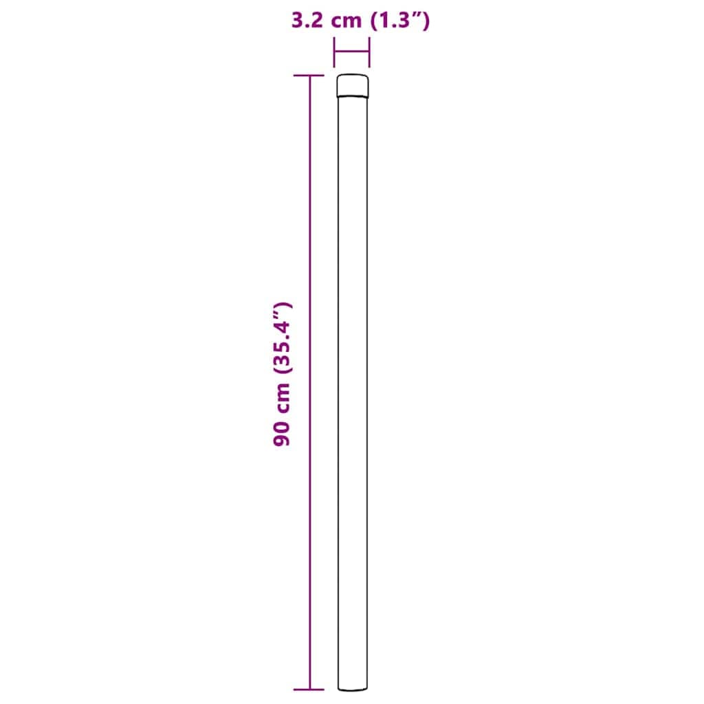 vidaXL Stängselstolpe 2 st Silver 90 cm Pulverlackerad stål