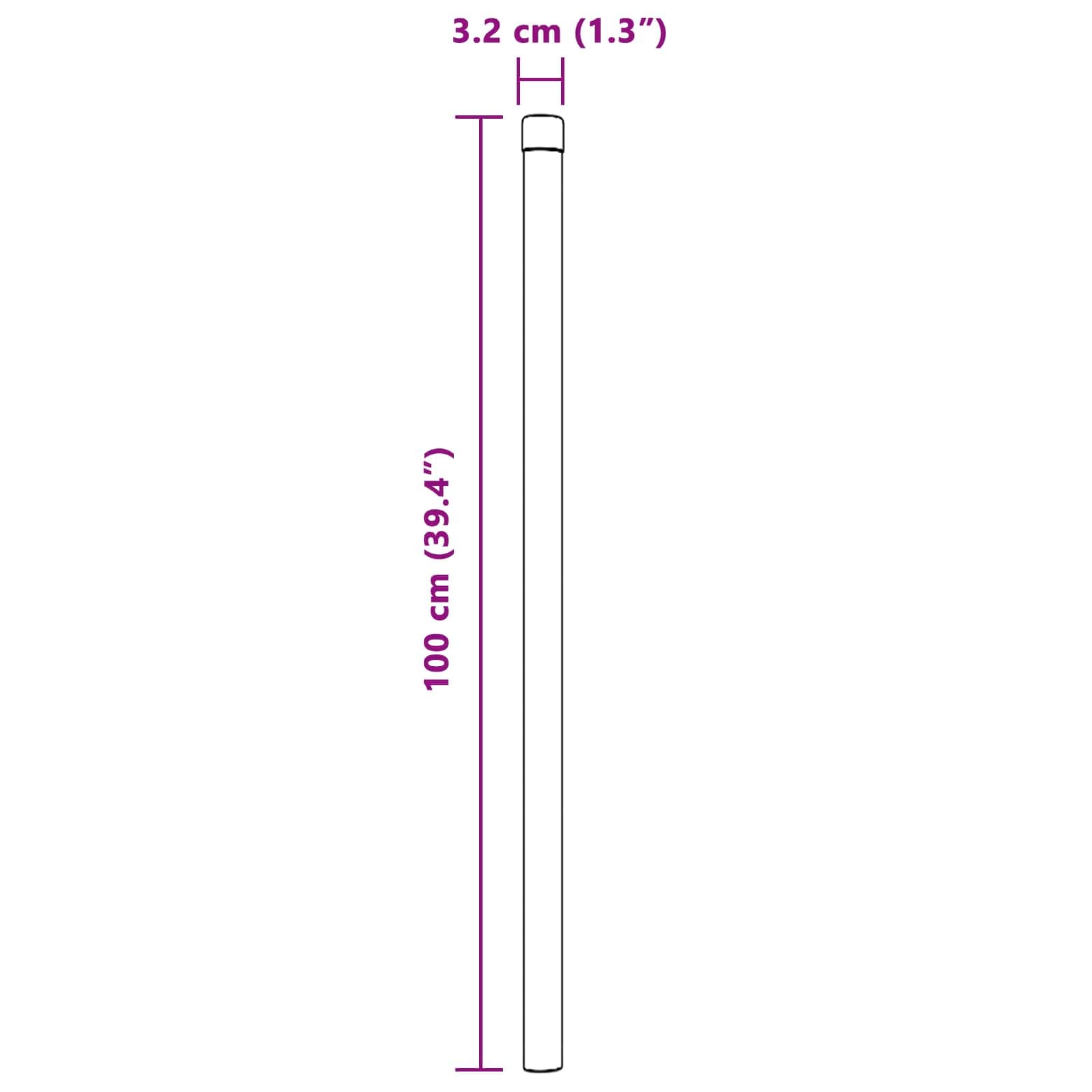 vidaXL Stängselstolpe 2 st Silver 100 cm Pulverlackerad stål