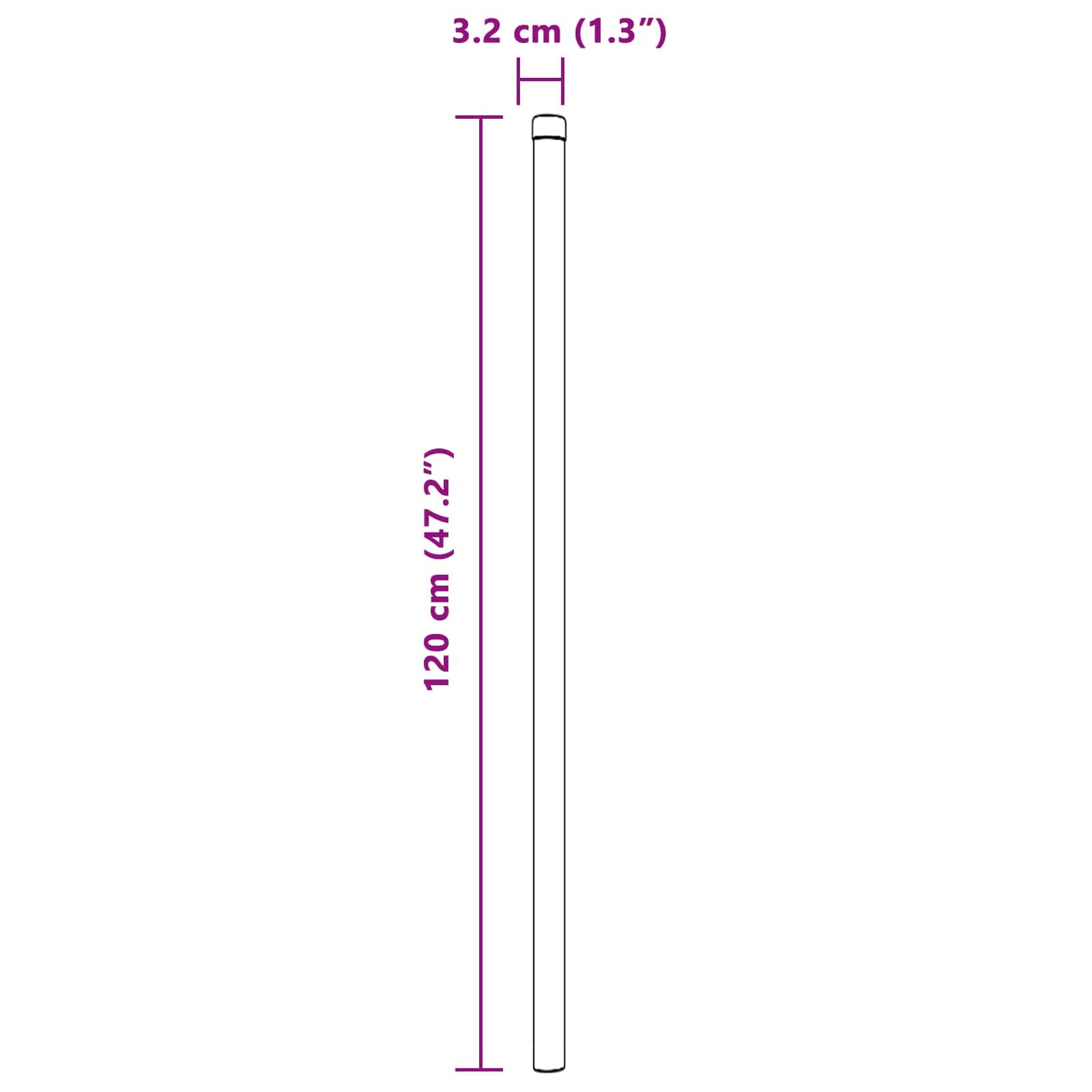 vidaXL Stängselstolpe 2 st Silver 120 cm Pulverlackerad stål