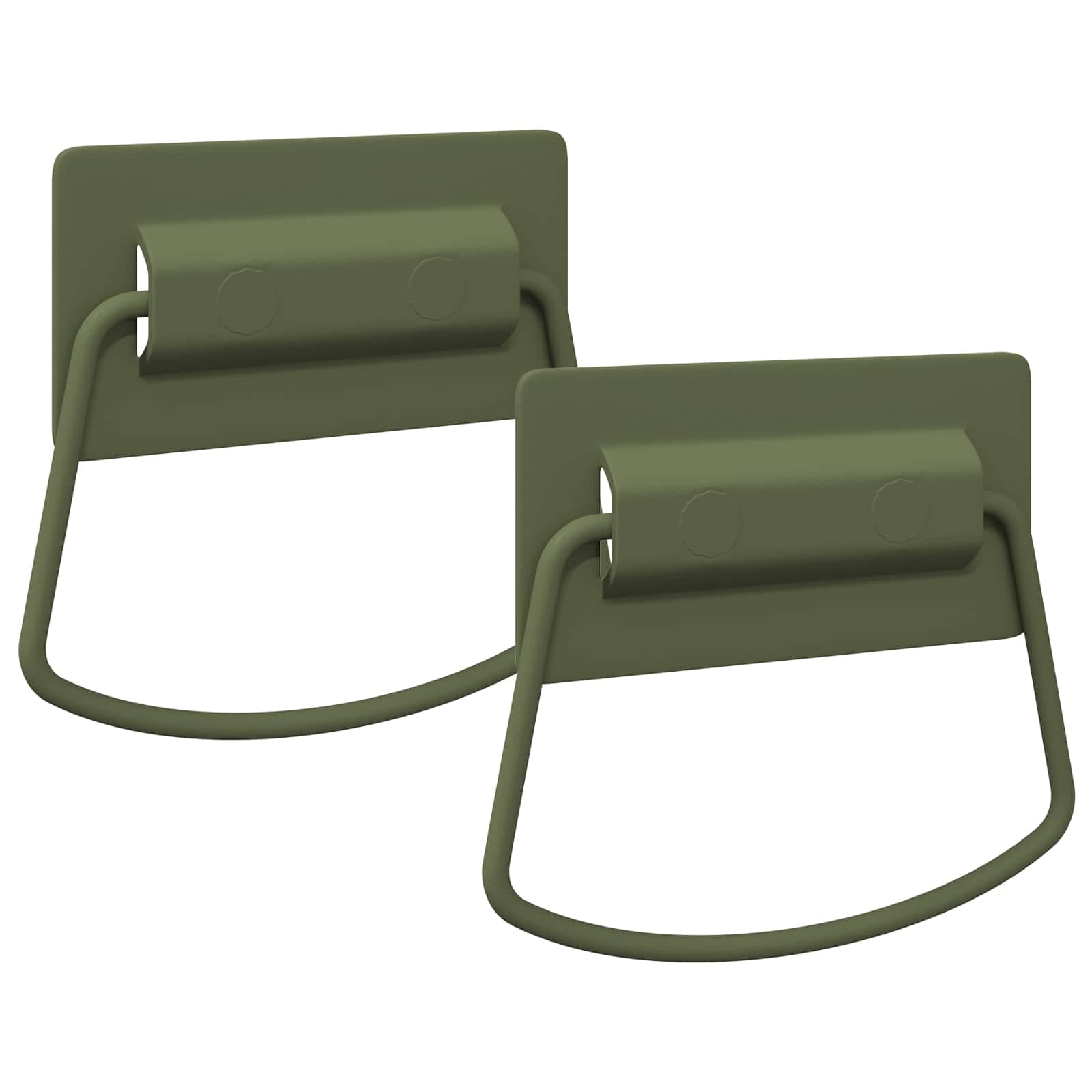 vidaXL Skåpshandtag 2 st Olivgrön 85 x 45 mm Metall