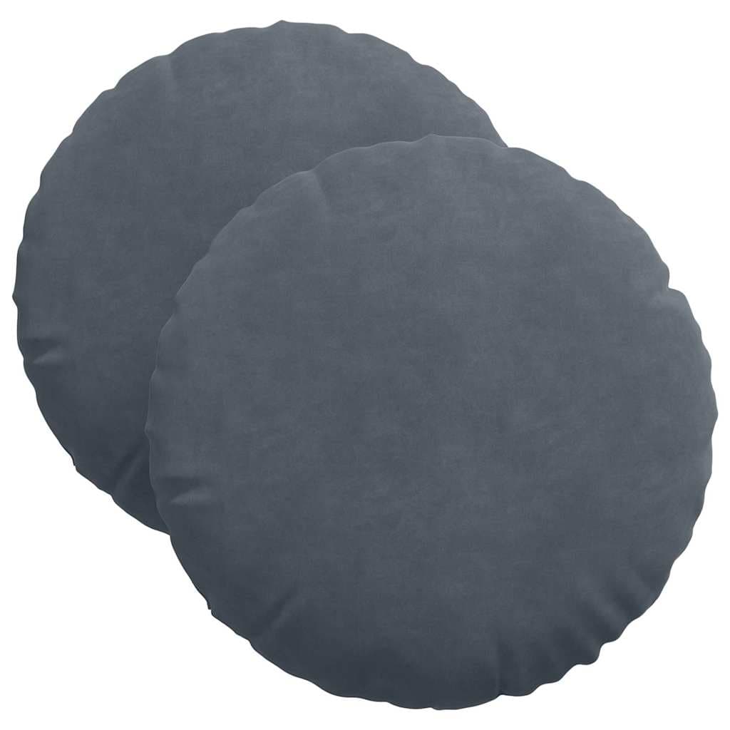 vidaXL Sittkuddar 2 st Mörkgrå Ø 40 x 13 cm Sammet