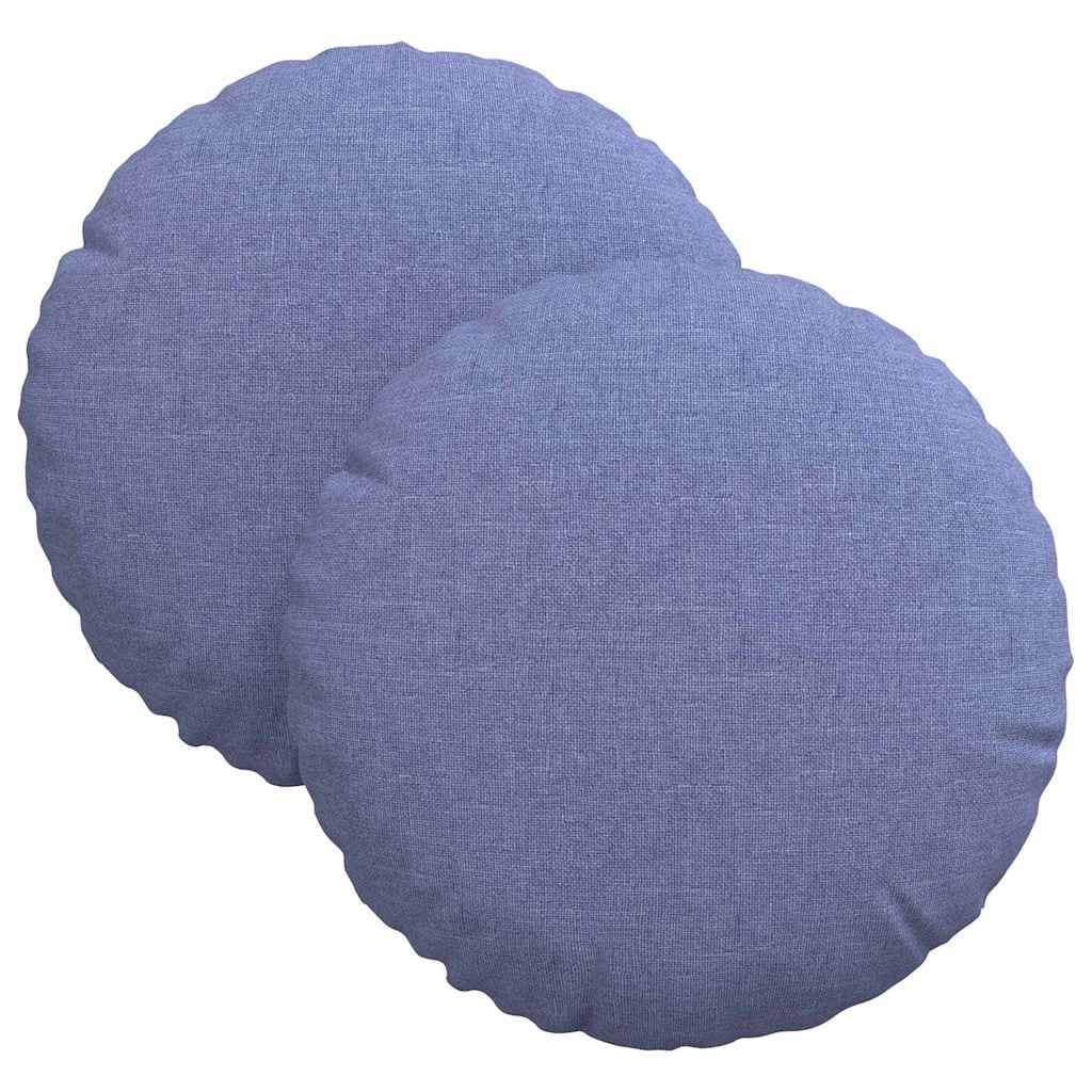 vidaXL Sittkuddar 2 st Tyg Jeansblå Ø30 x 13 cm