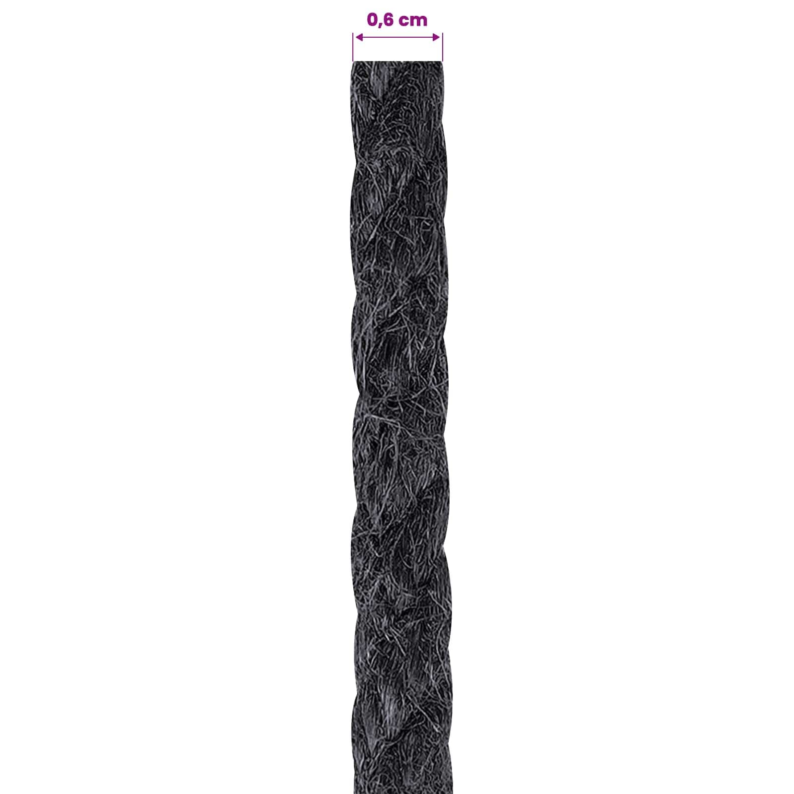 vidaXL Juterep 60 mm 100 m Svart 100% Tossa jute