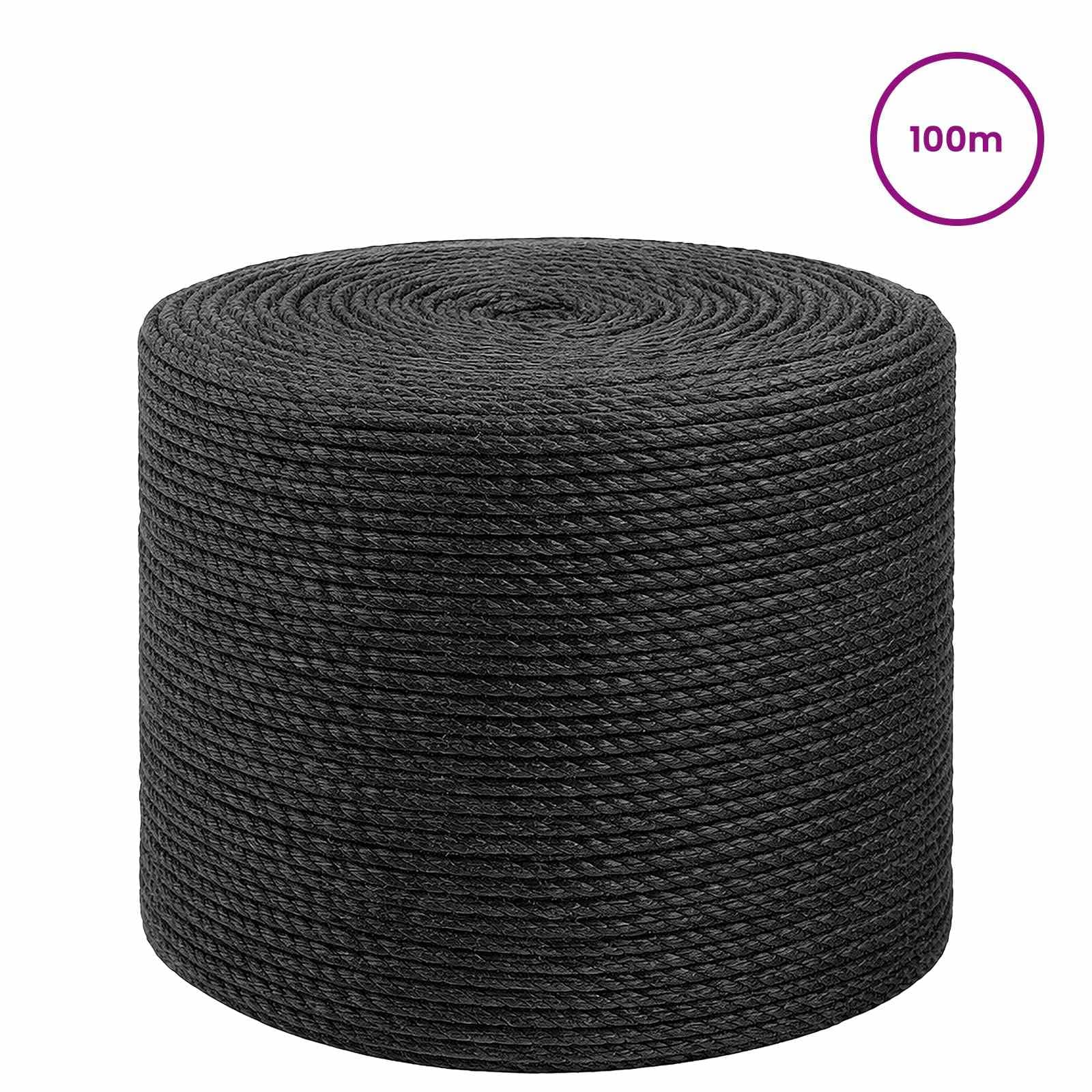 vidaXL Juterep 60 mm 100 m Svart 100% Tossa jute