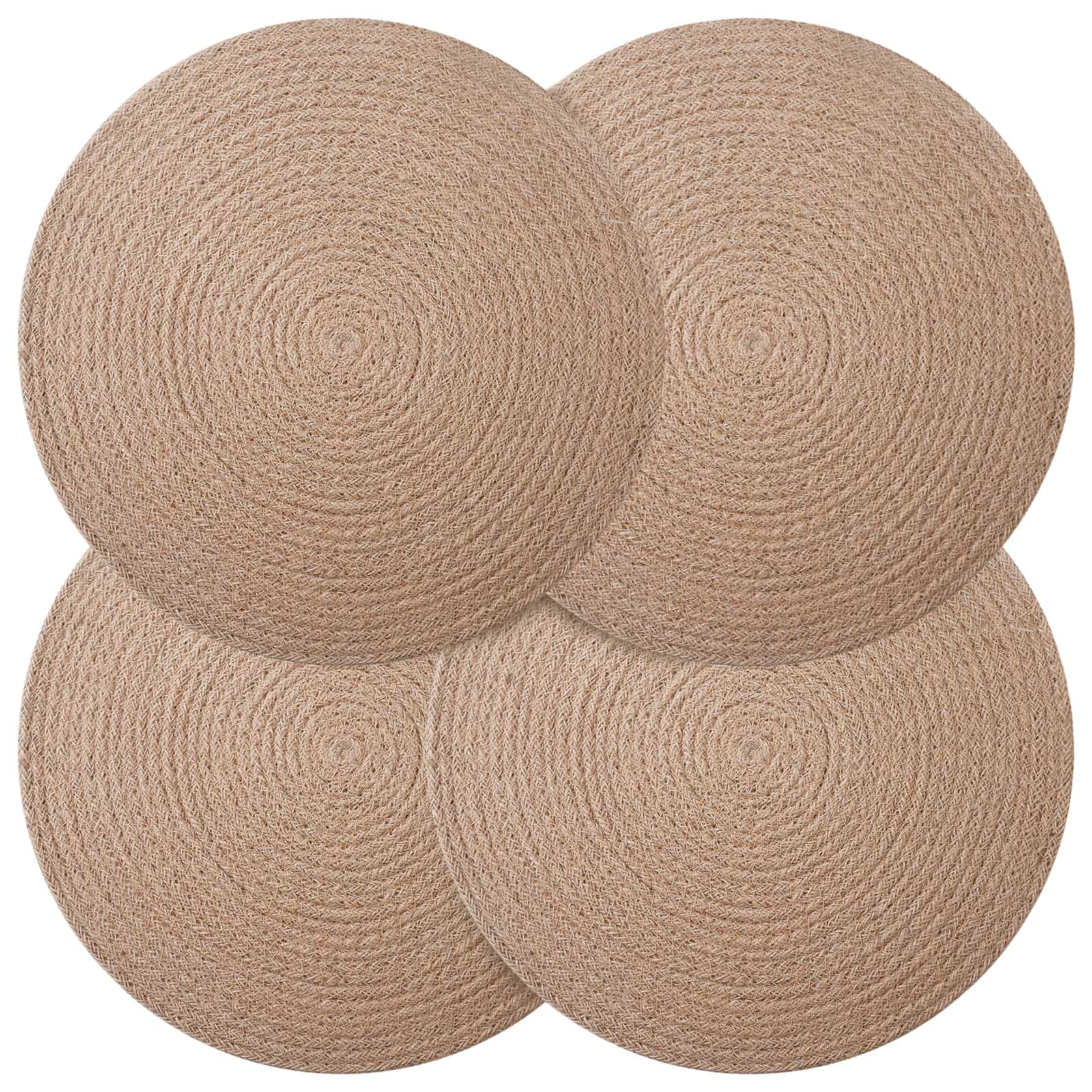 vidaXL Jute Placemats 4 st Naturlig 100% Tossa Jute