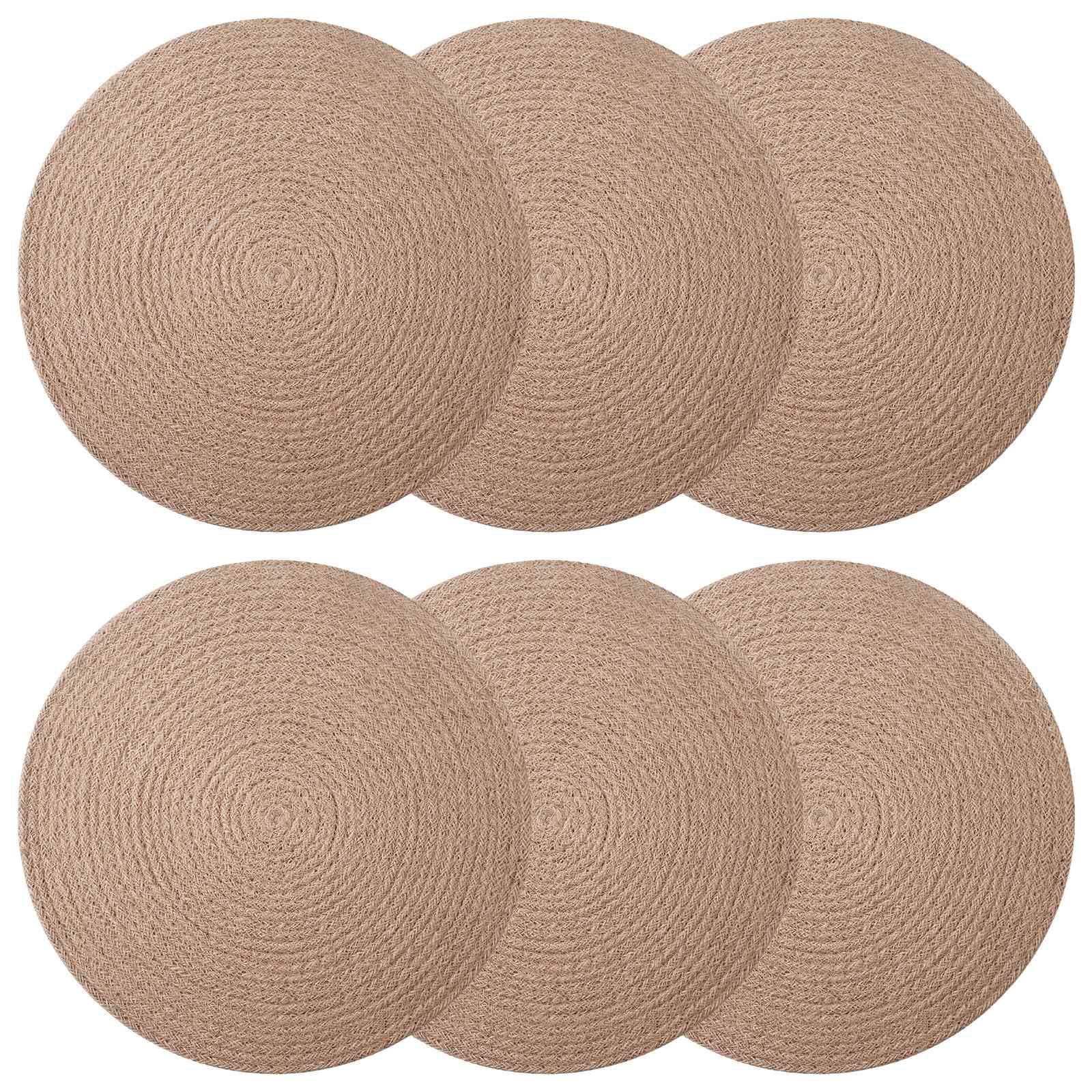 vidaXL Jute Placemats 6 st Naturlig 100% Tossa Jute