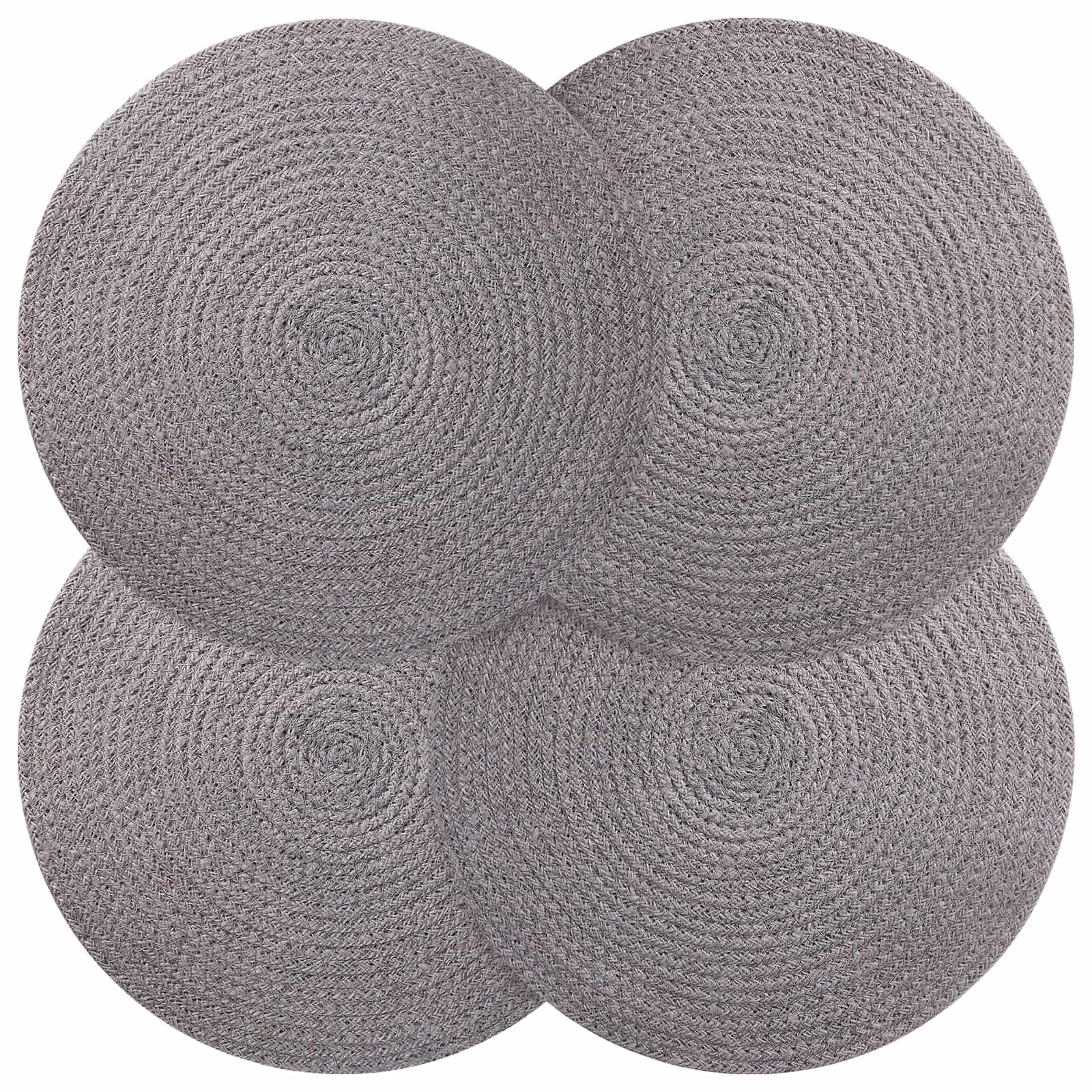 vidaXL Jute Placemats 4 st Grå 100% Tossa Jute