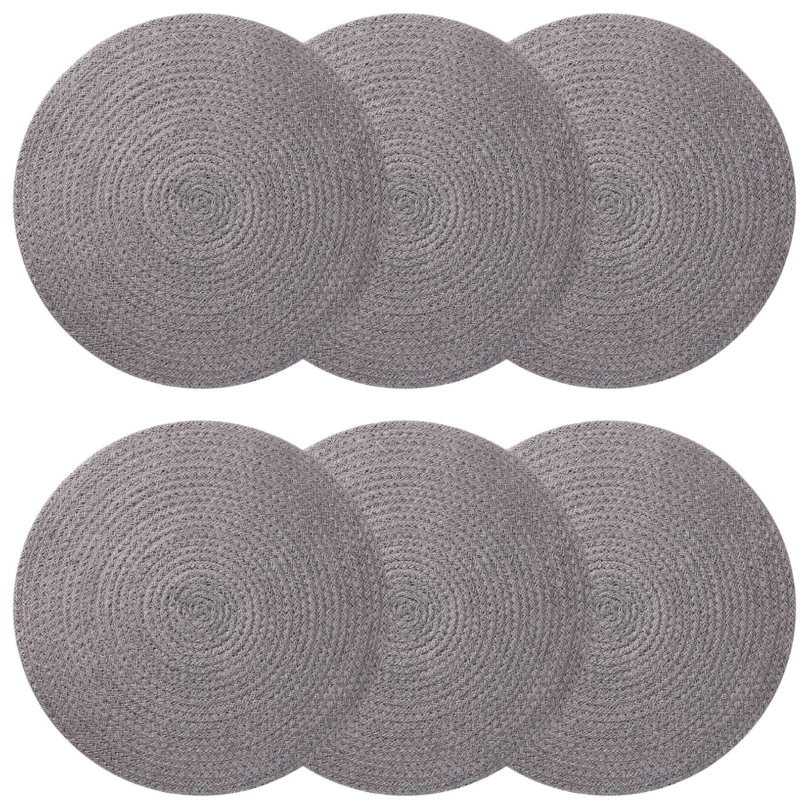 vidaXL Jute Placemats 6 st Grå 100% Tossa Jute