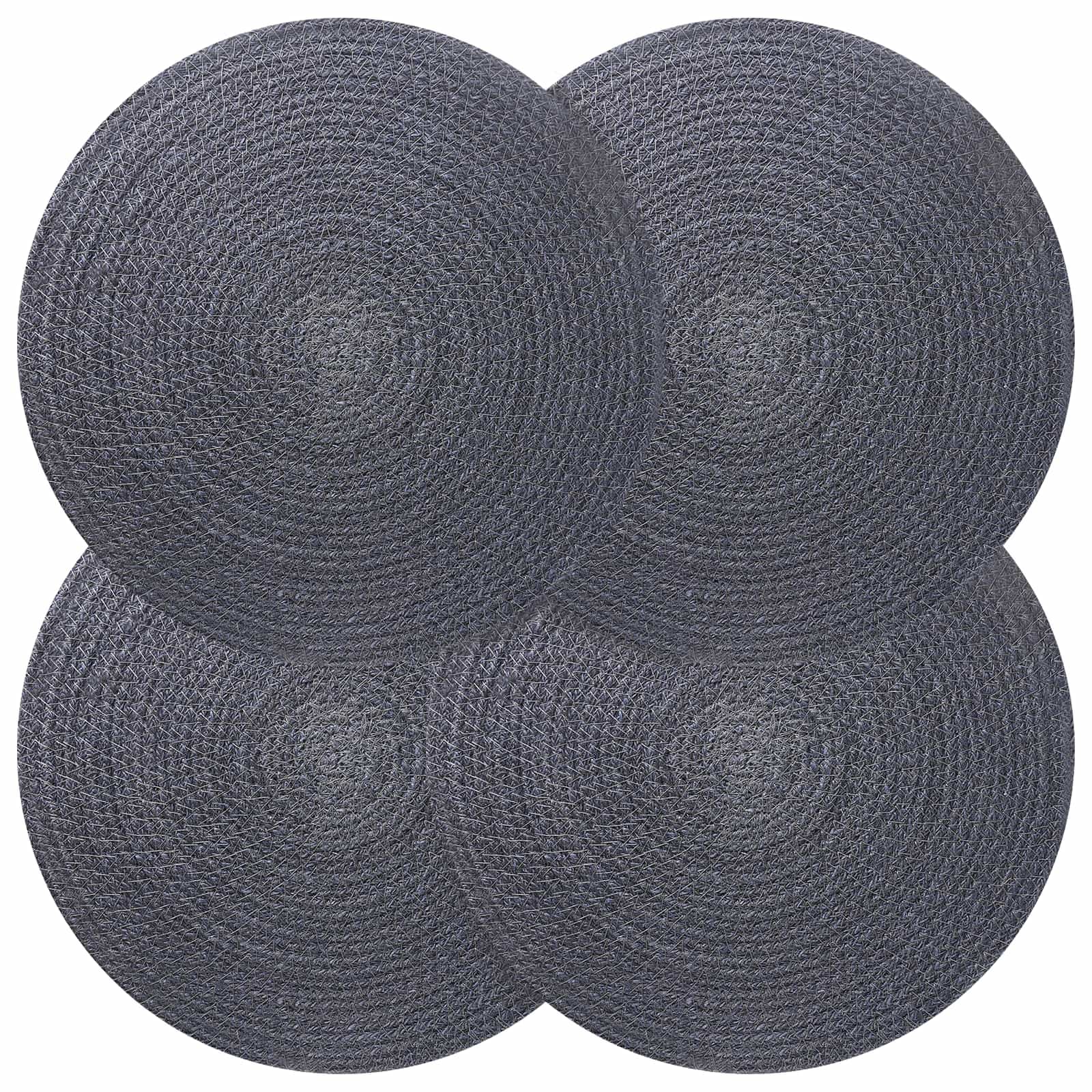 vidaXL Jute Placemats 4 st Mörkgrå 100% Tossa Jute