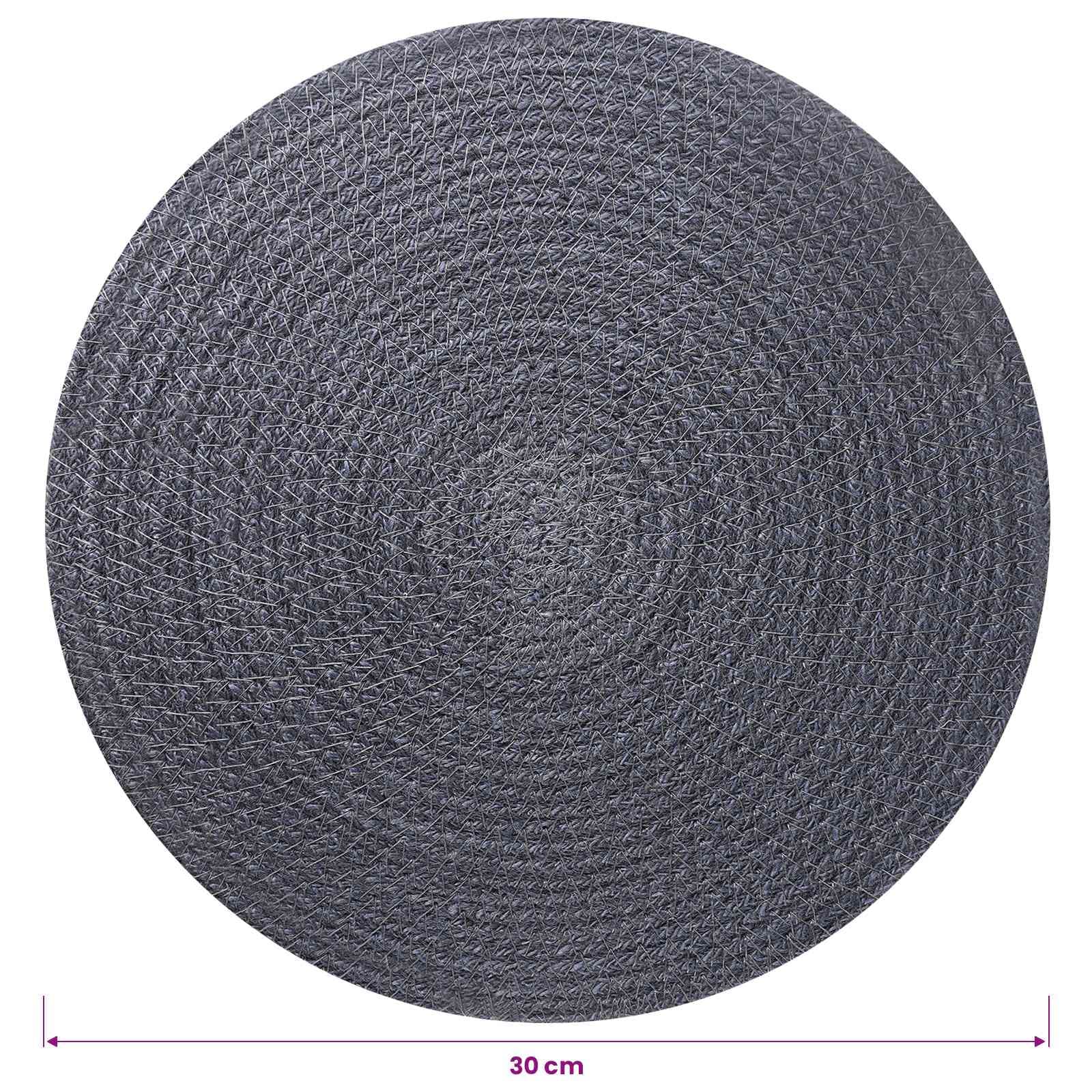 vidaXL Jute Placemats 4 st Mörkgrå 100% Tossa Jute