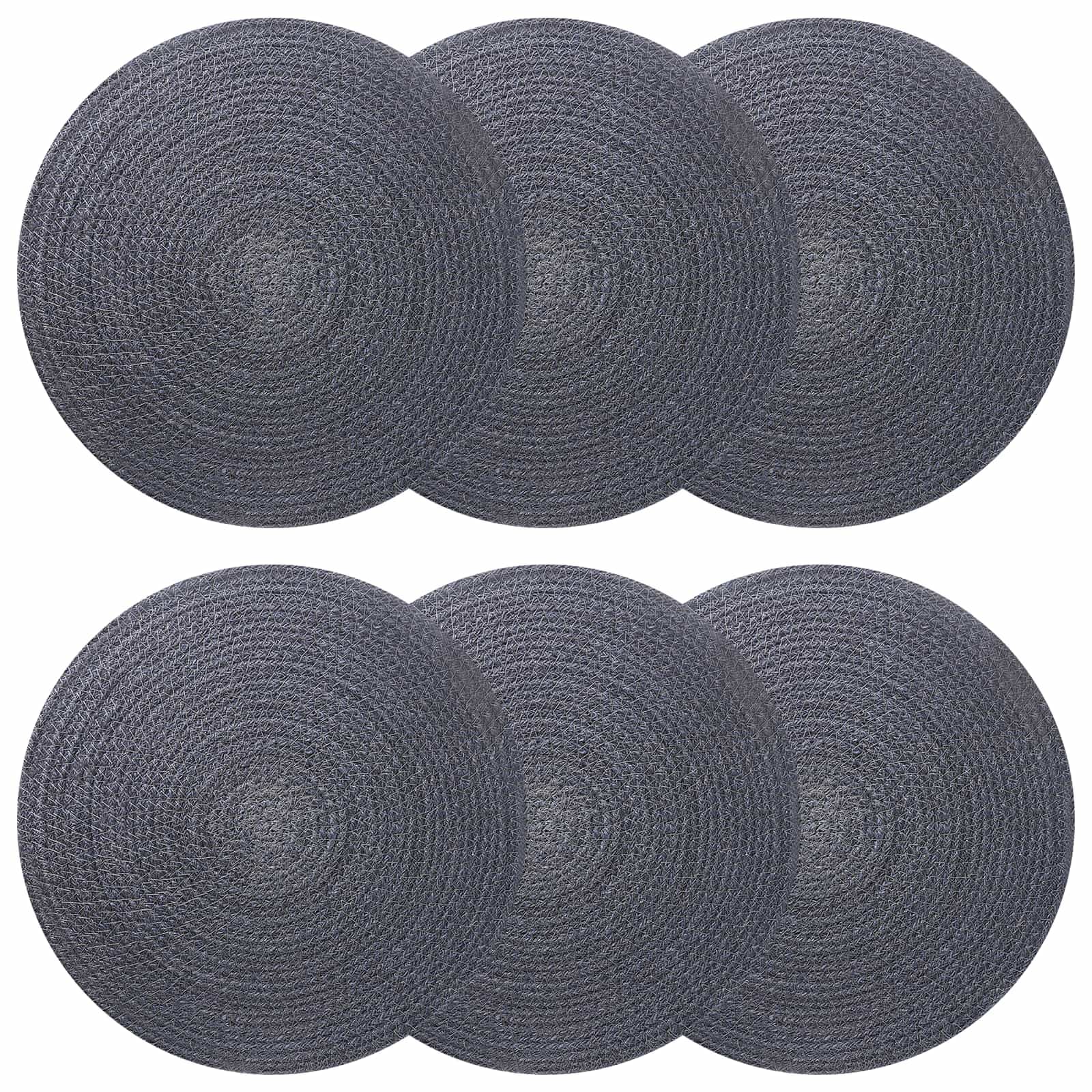 vidaXL Jute Placemats 6 st Mörkgrå 100% Tossa Jute
