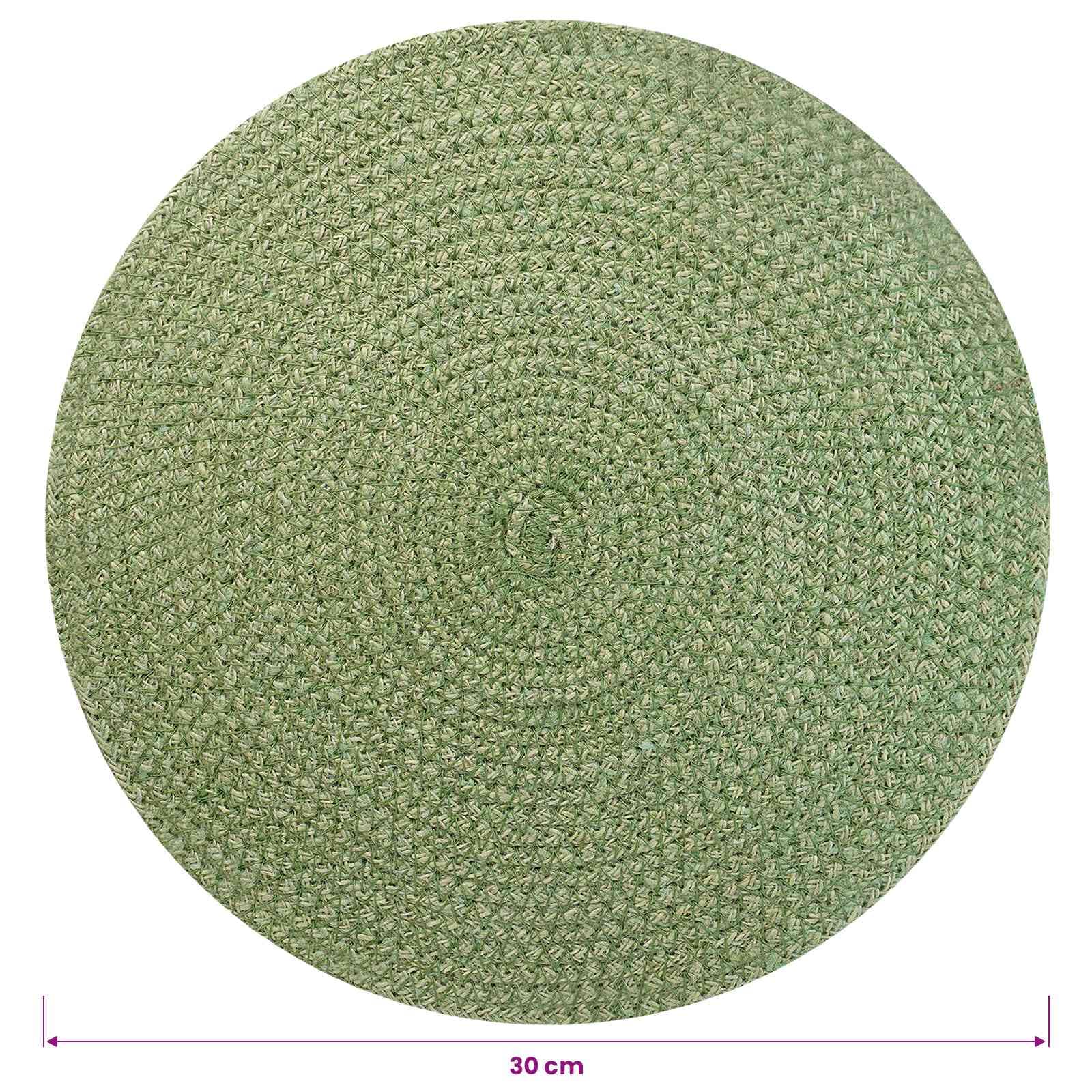 vidaXL Jute Placemats 4 st Olivgrön 100% Tossa Jute