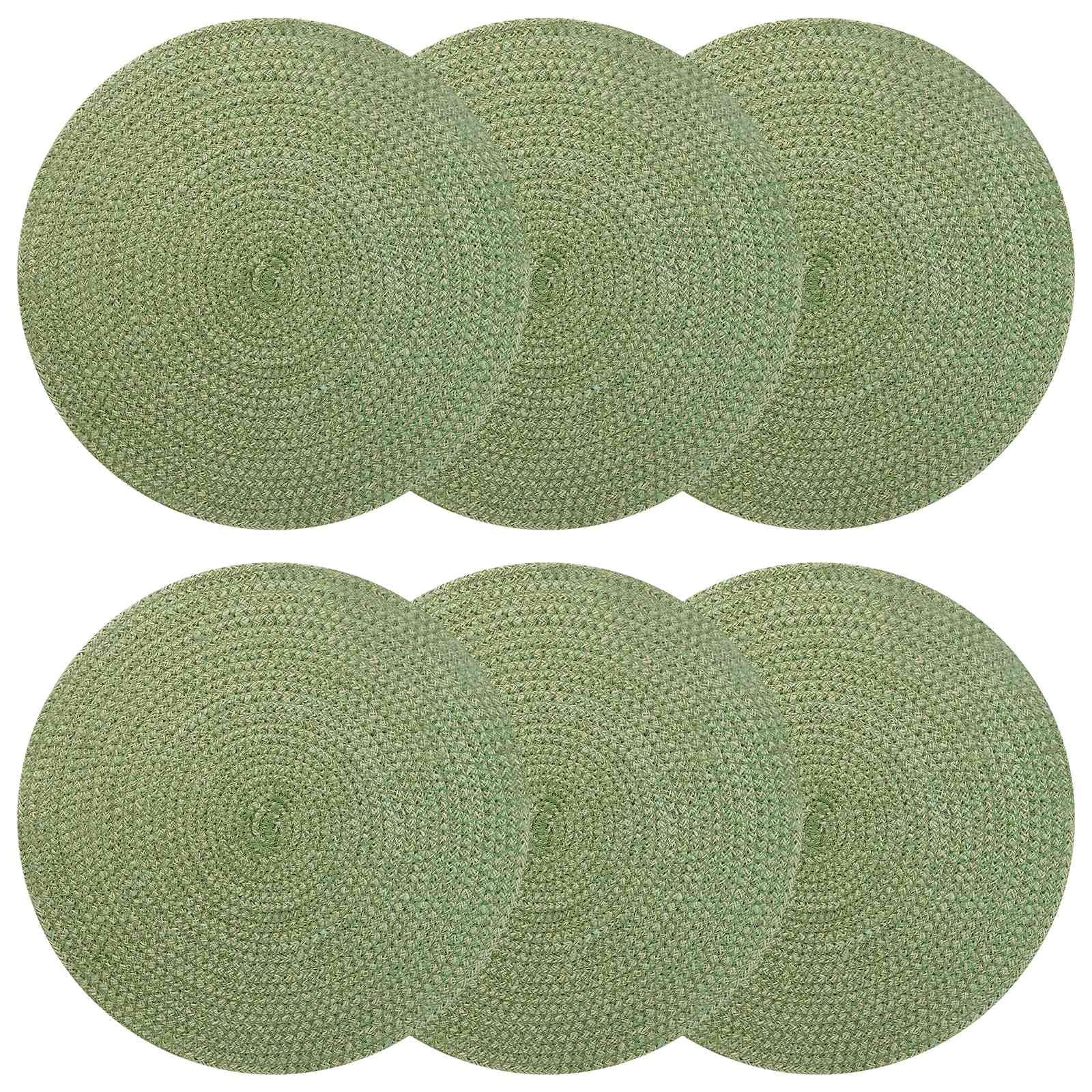 vidaXL Jute Placemats 6 st Olivgrön 100% Tossa Jute