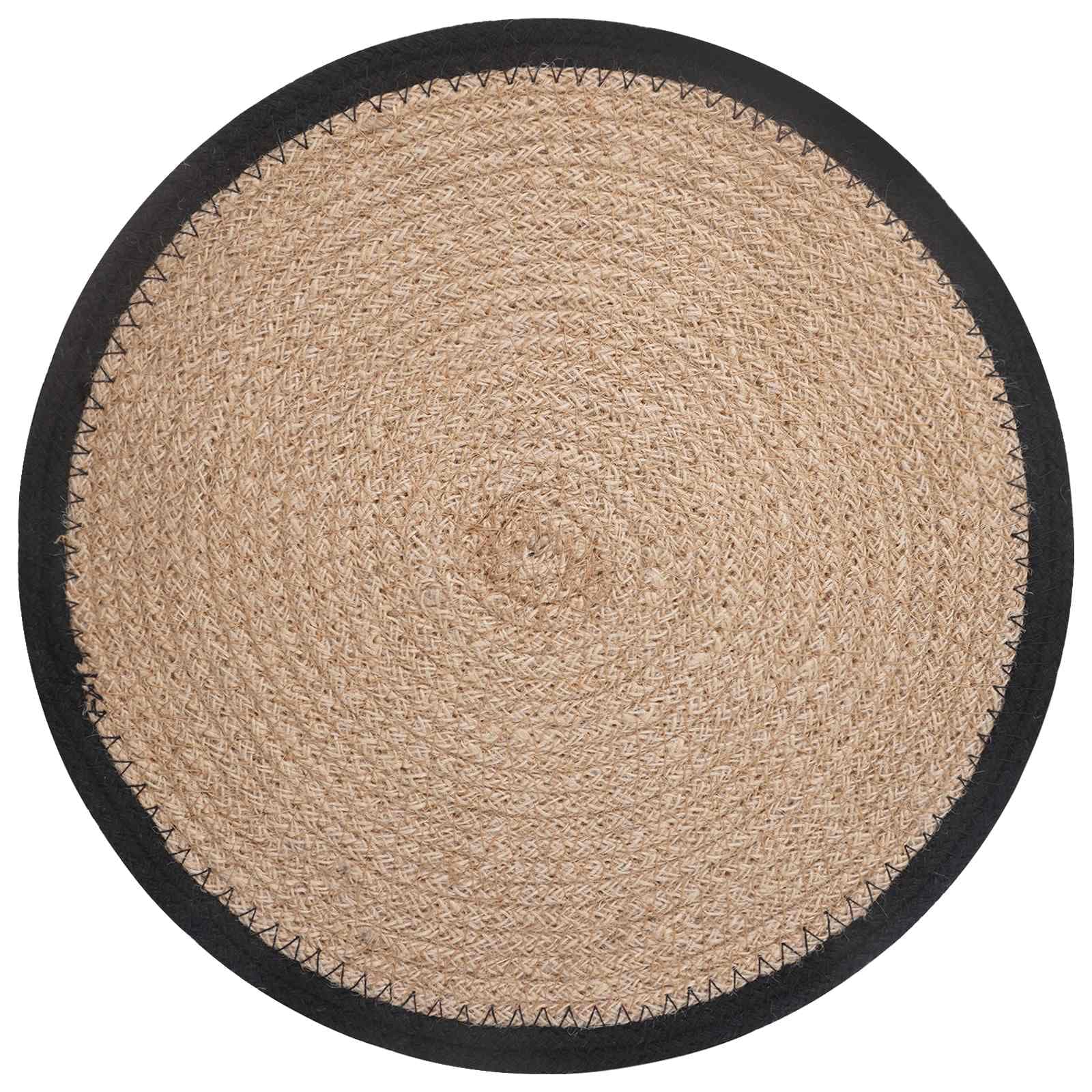 vidaXL Jute Placemats 6 st Naturlig och svart 100% Tossa Jute