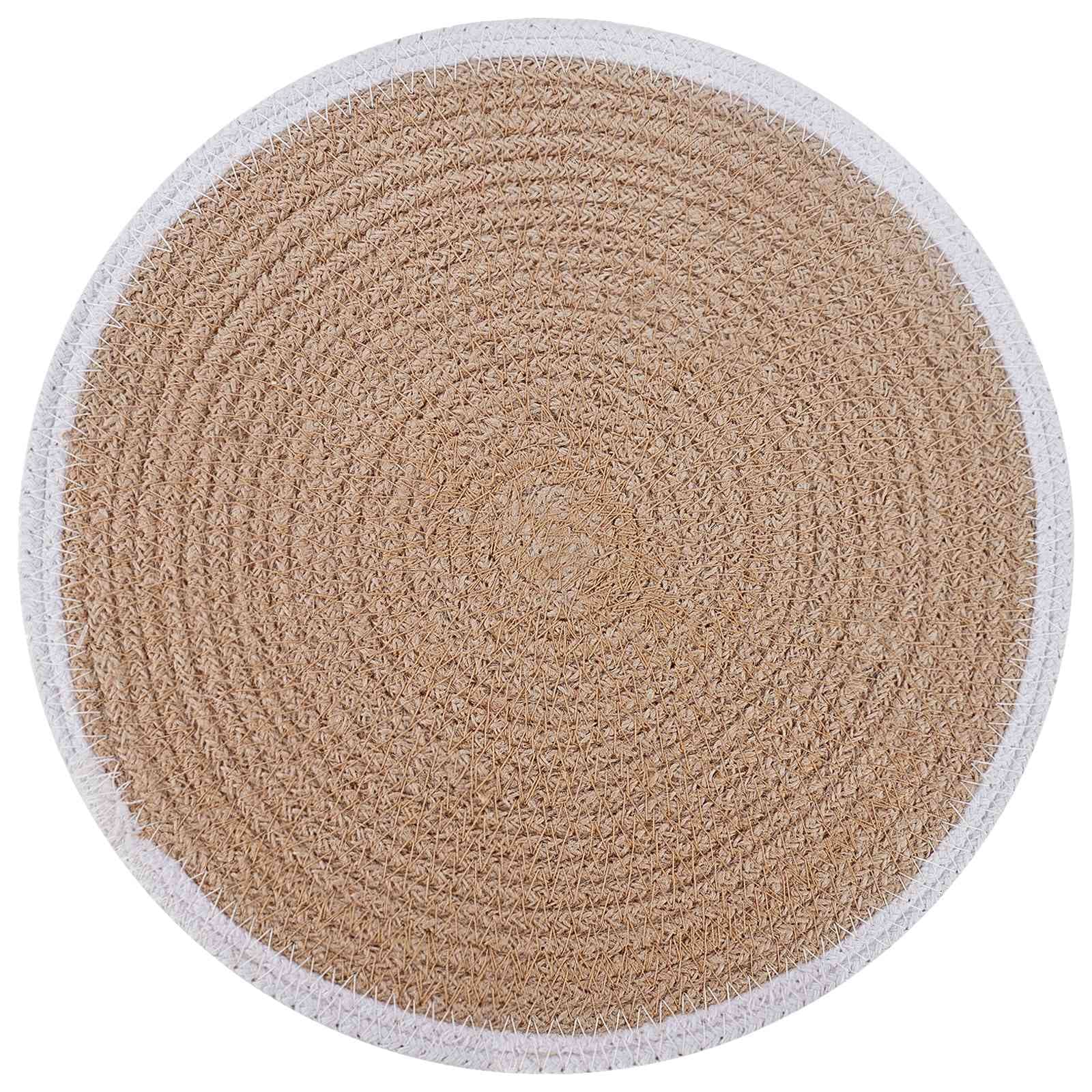 vidaXL Jute Placemats 4 st Naturlig och vit 100% Tossa Jute