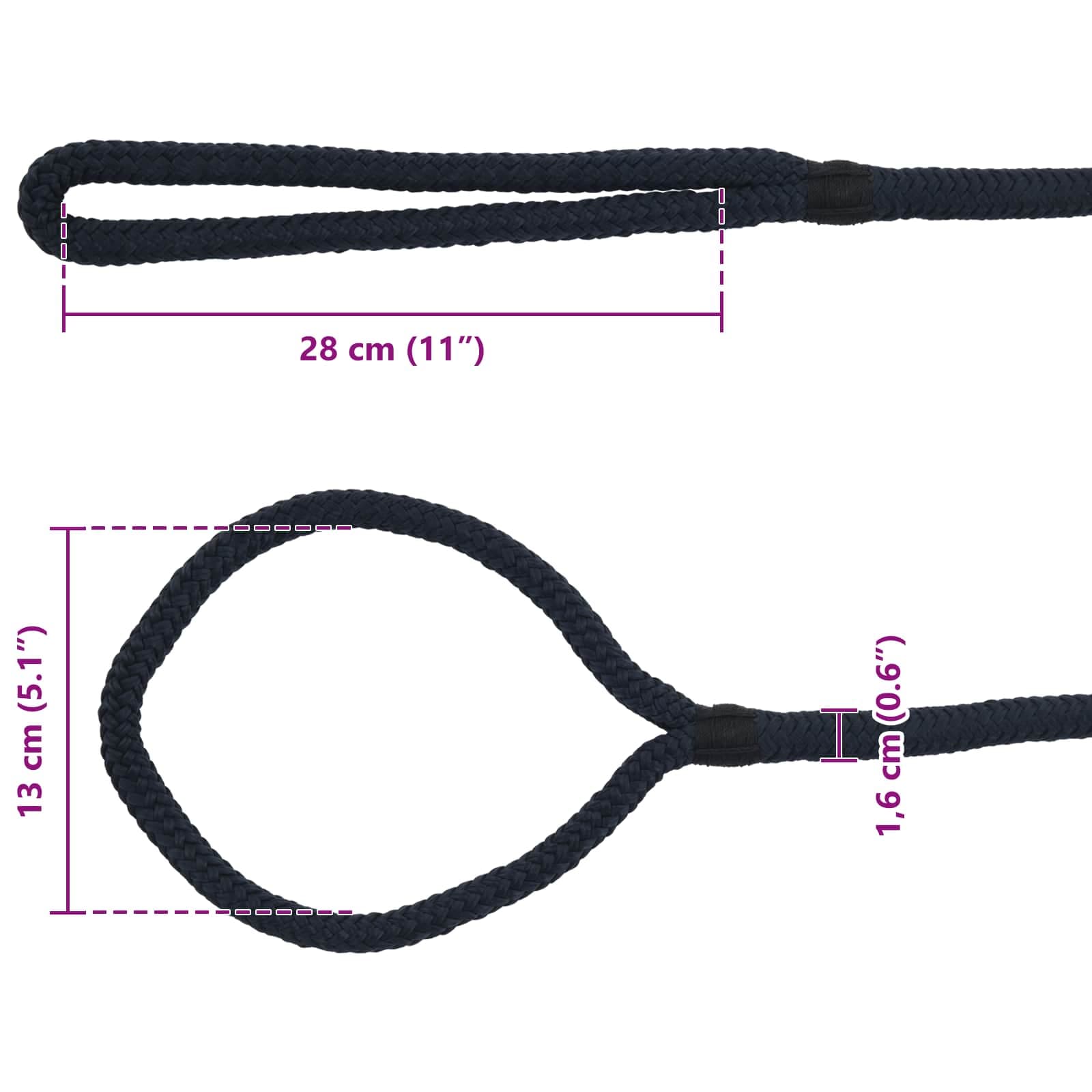 vidaXL Båtsnöre 16 mm 6 m Kungsblå Polyester
